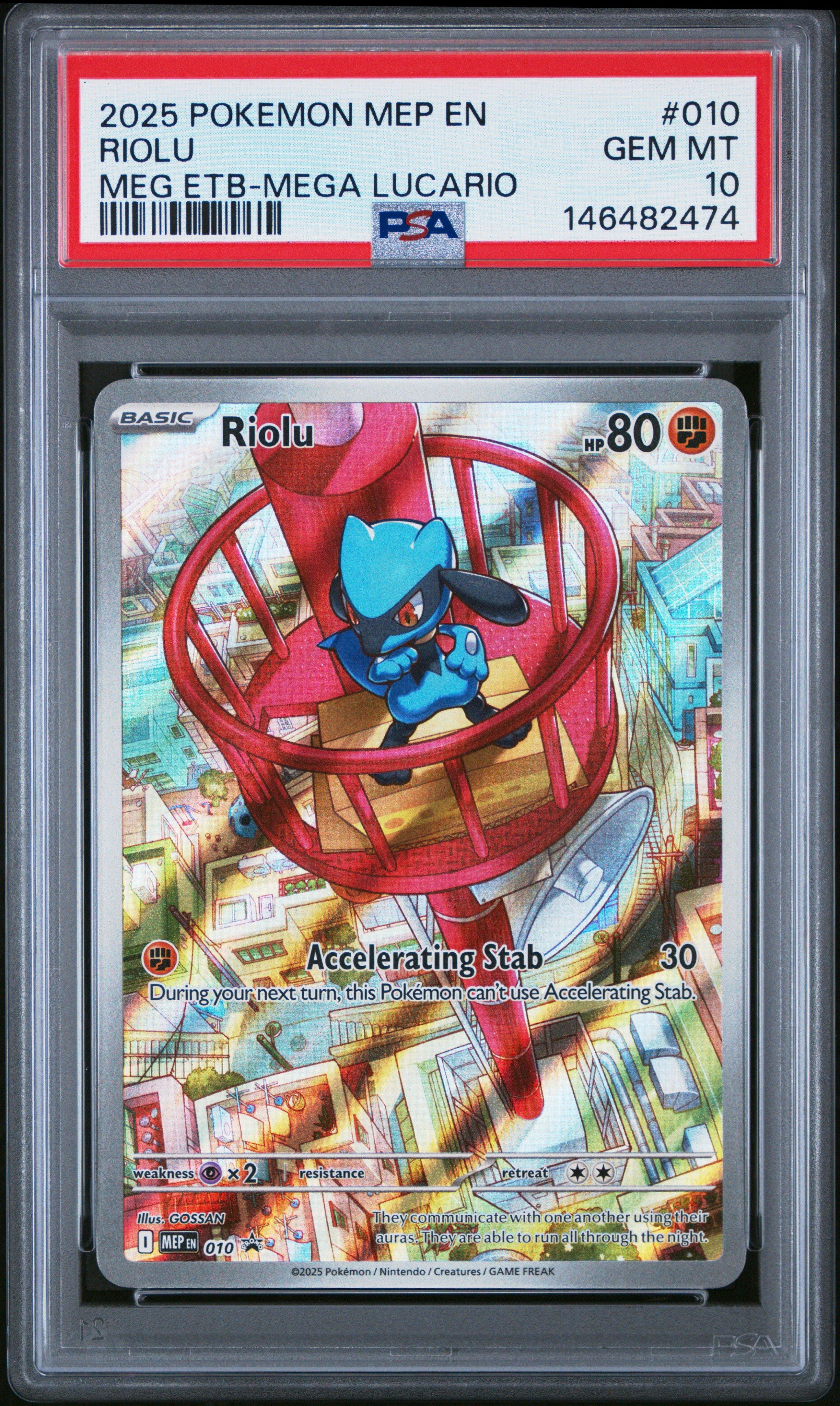 2025 Pokemon Mep En-me Black Star Promo 010 Riolu Mega Evolution