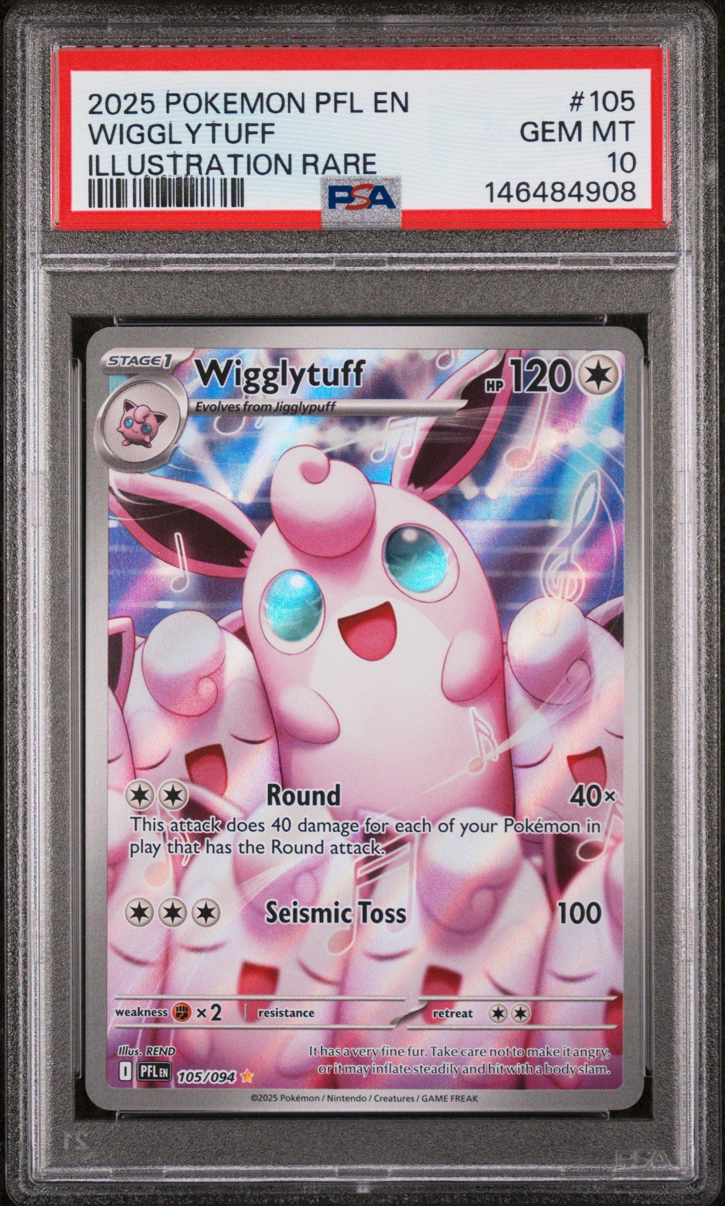 2025 Pokemon Pfl En-phantasmal Flames 105 Wigglytuff Illustration Rare PSA  10 Graded Card | GameStop