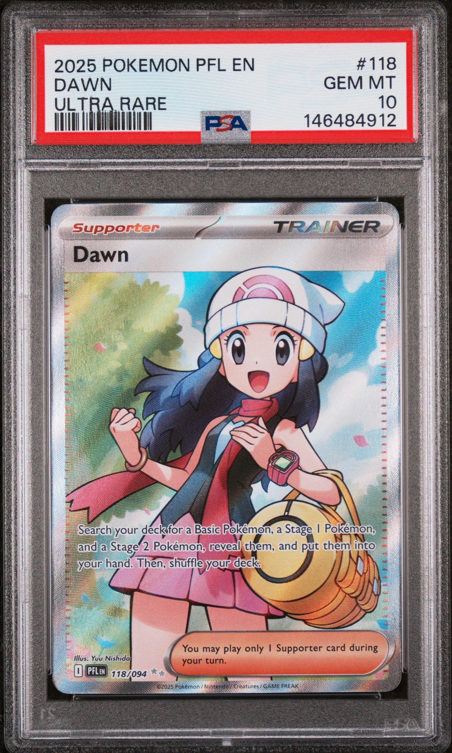 dawn pokemon trainer card 129-094 SAR SIR Phantasma Flames Extended Art Display Case Dawn's Pokemon Trainer Card by