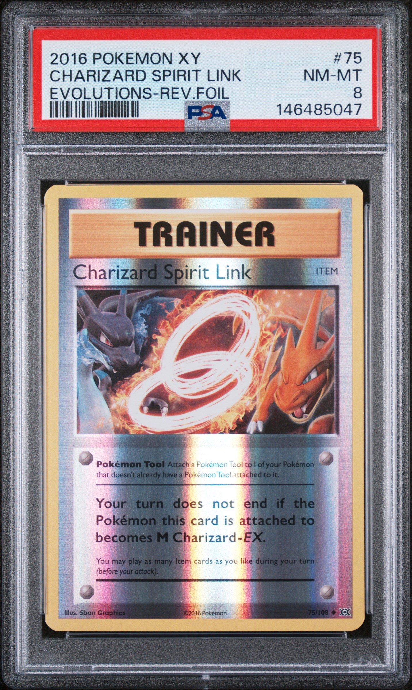 charizard spirit link pokemon card Charizard Spirit Link 2016 Pokmon Evolutions 75/108 CGC 8.5  Stone Town  Collectibles