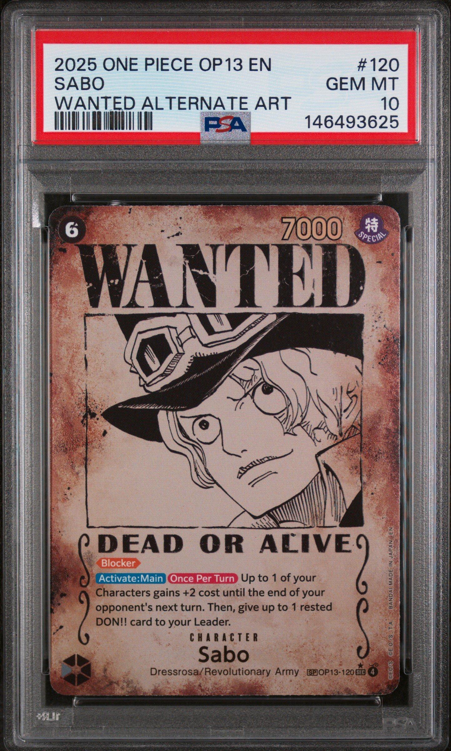 2025 One Piece Op13-carrying On His Will 120 Sabo Wanted Alternate