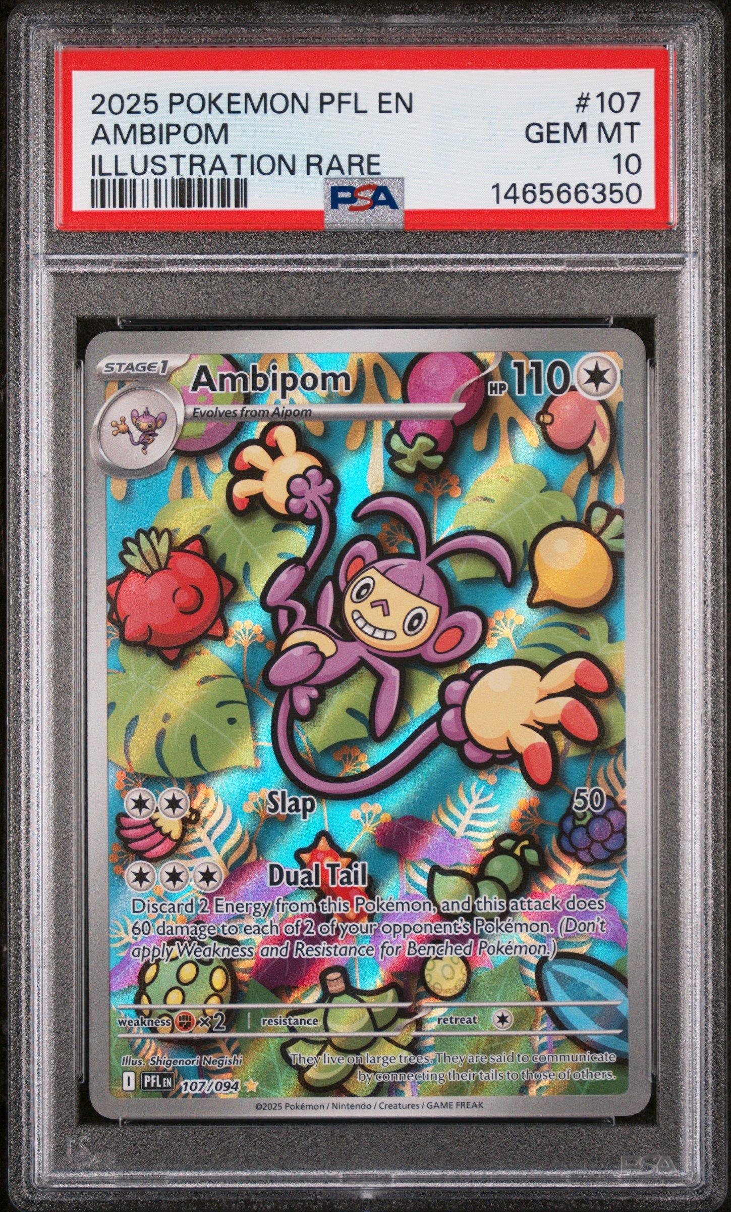 2025 Pokemon Pfl En-phantasmal Flames 107 Ambipom Illustration