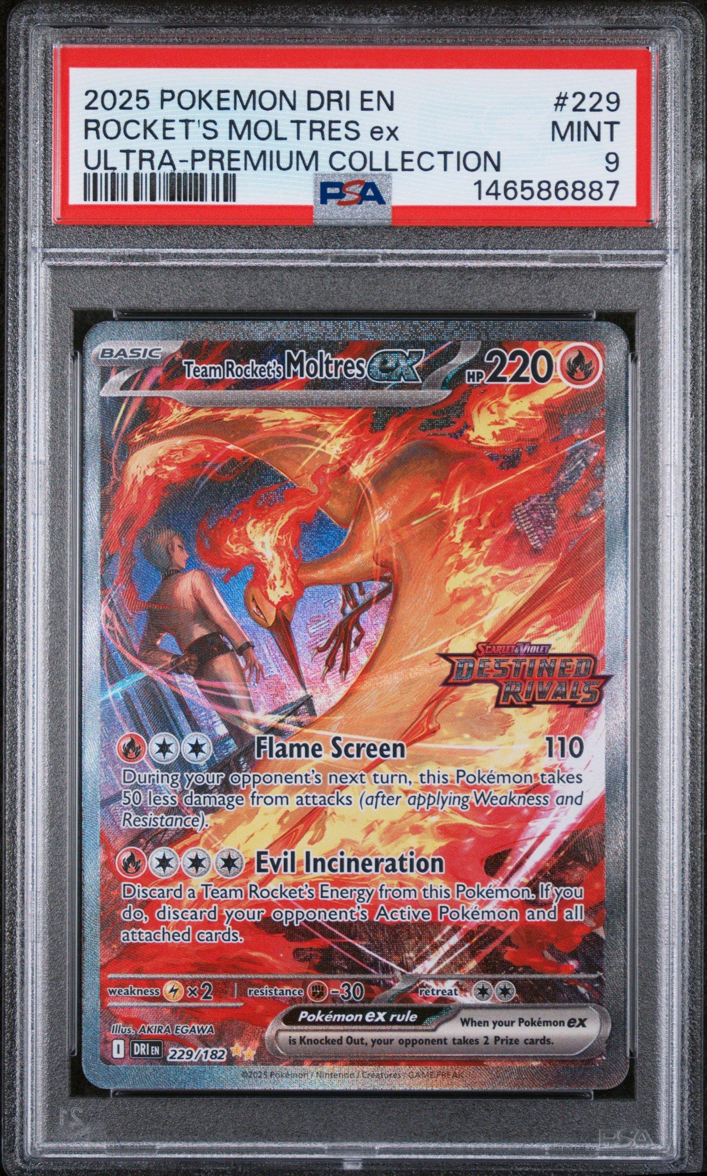 2025 Pokemon Dri En-destined Rivals 229 Team Rocket's Moltres Ex