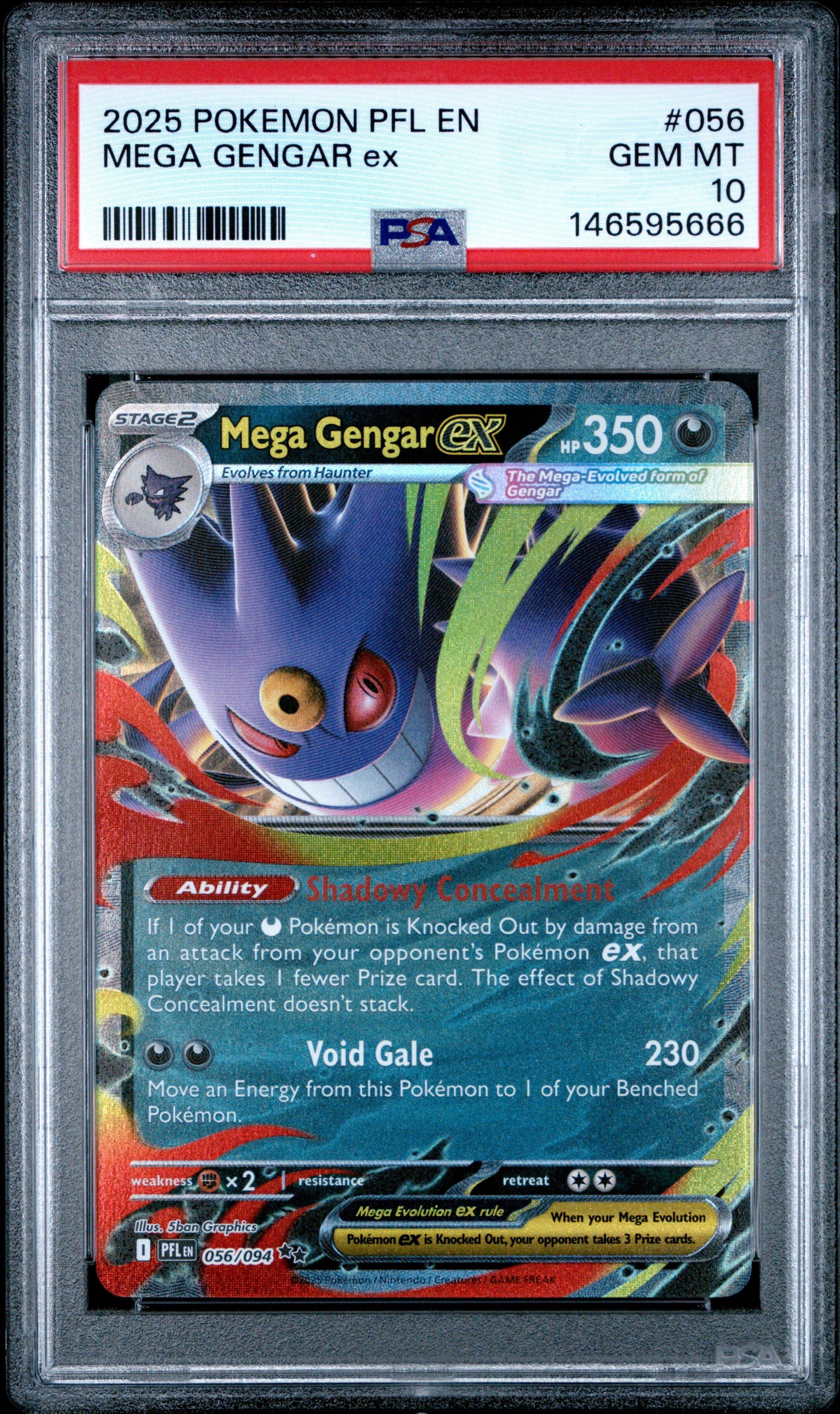 2025 Pokemon Pfl En-phantasmal Flames 056 Mega Gengar Ex PSA 10