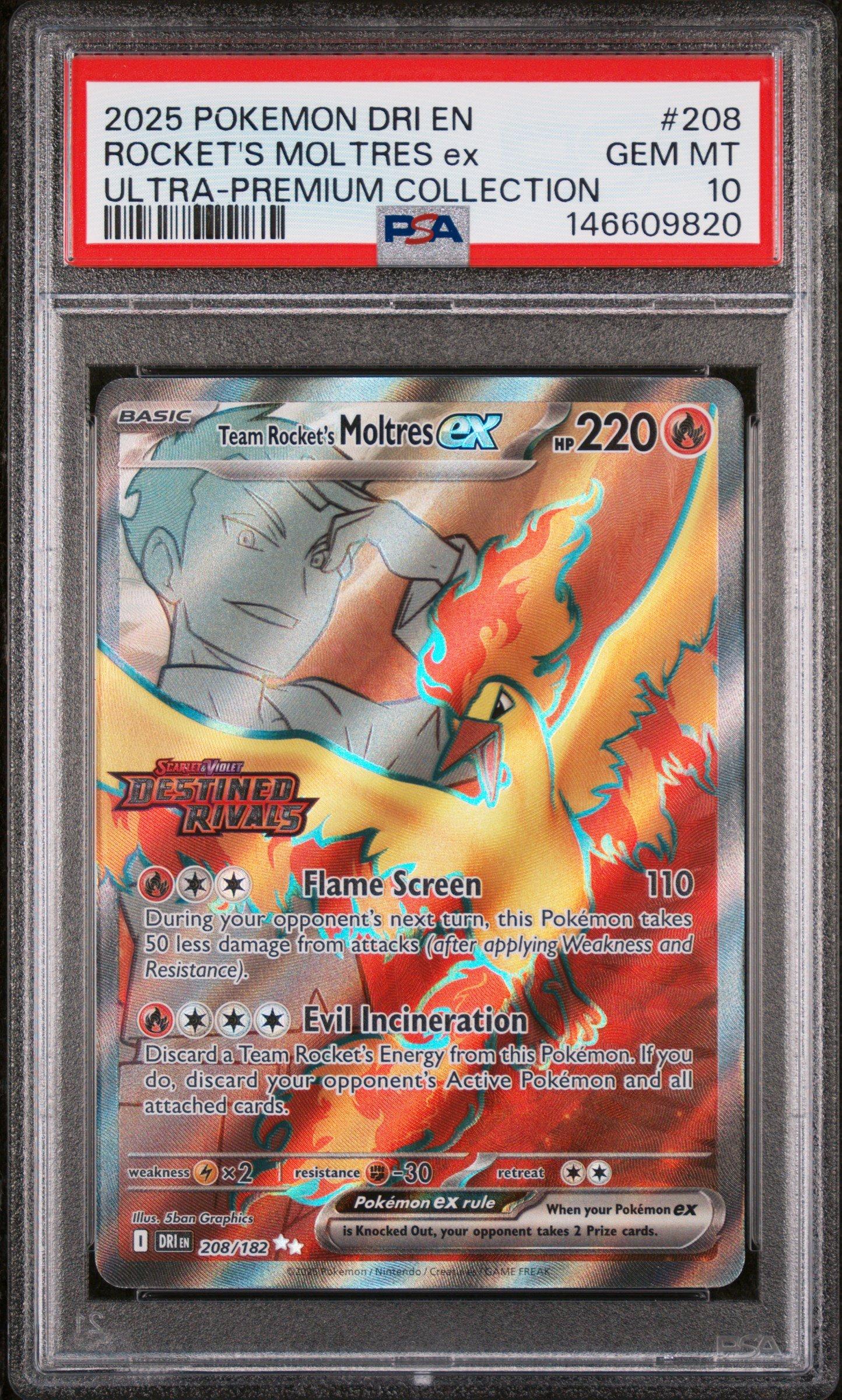 2025 Pokemon Dri En-destined Rivals 208 Team Rocket's Moltres Ex