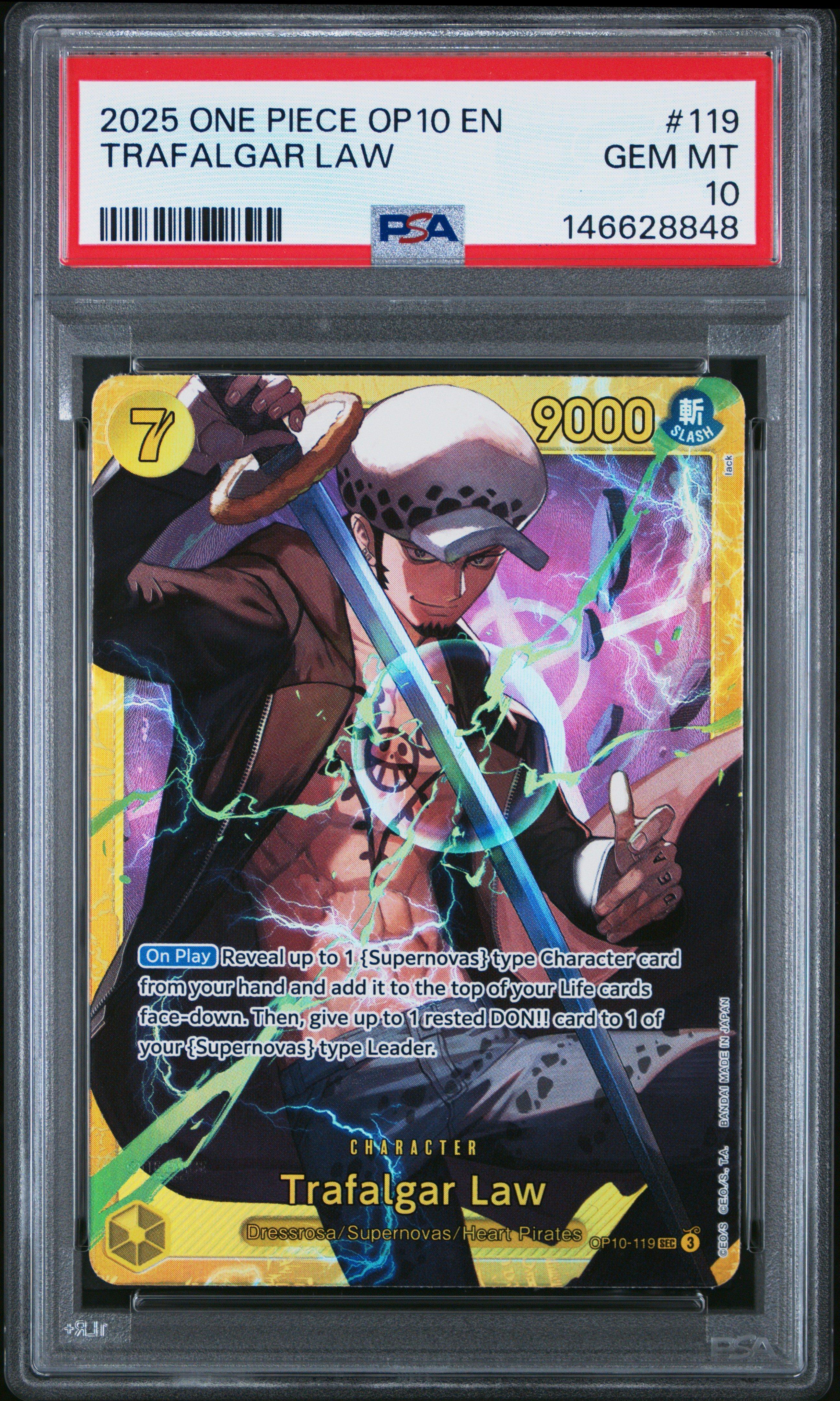 2025 One Piece Op10-royal Blood 119 Trafalgar Law PSA 10 Graded