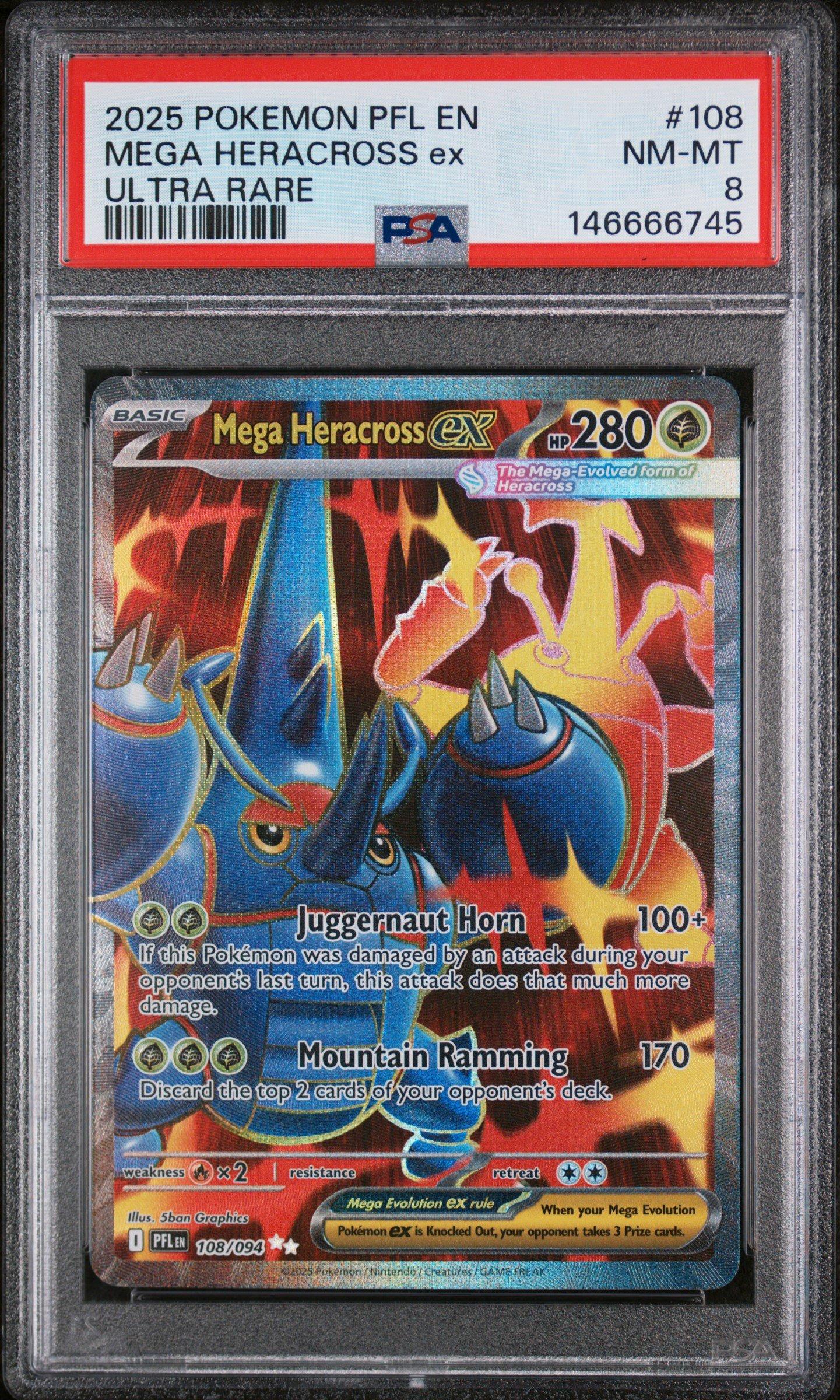 2025 Pokemon Pfl En-phantasmal Flames 108 Mega Heracross Ex Ultra