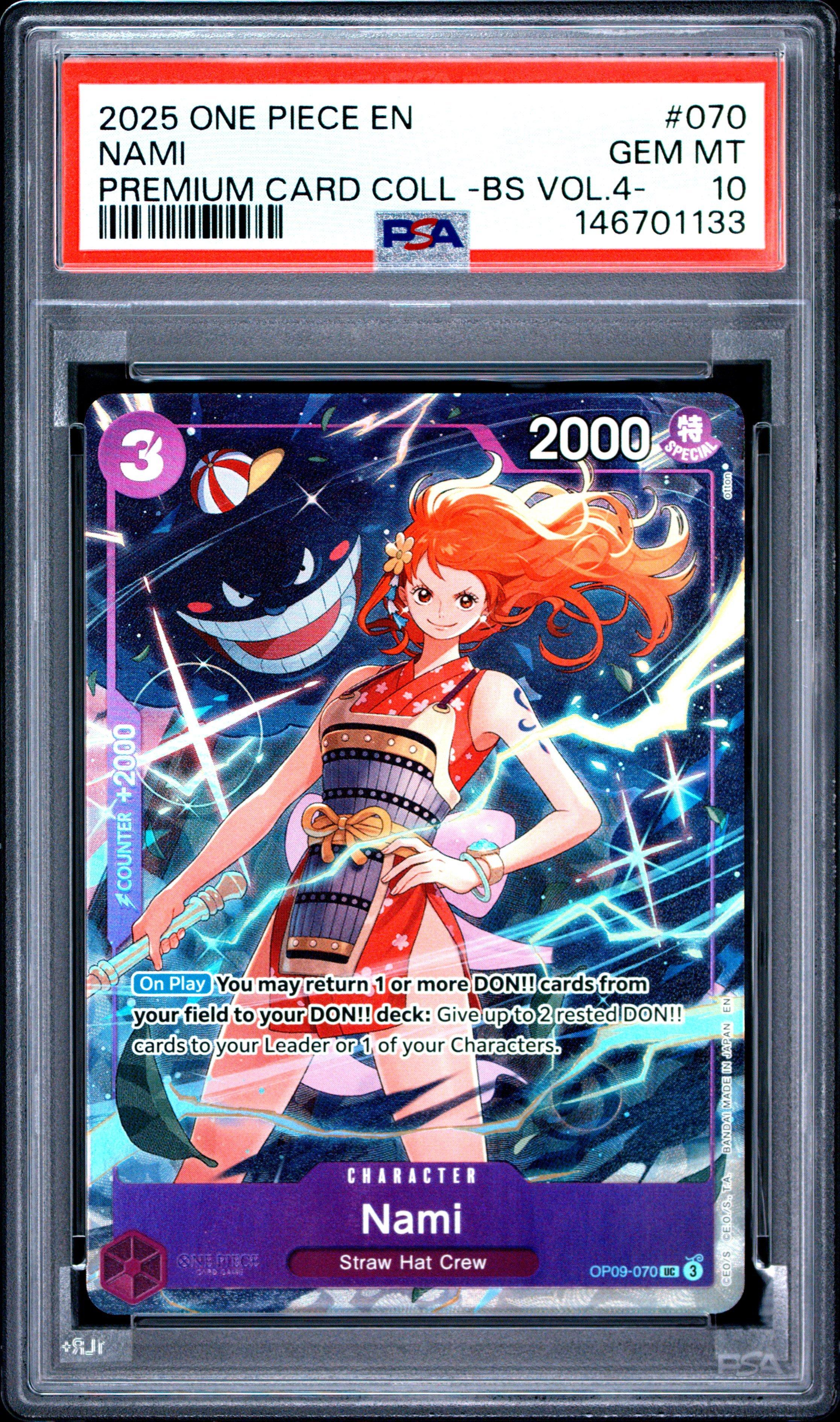 rare nami card 2025 One Piece Premium Collection -best Selection Vol.4 - 070 PSA 10 Graded Card RARE One Piece Nami Film