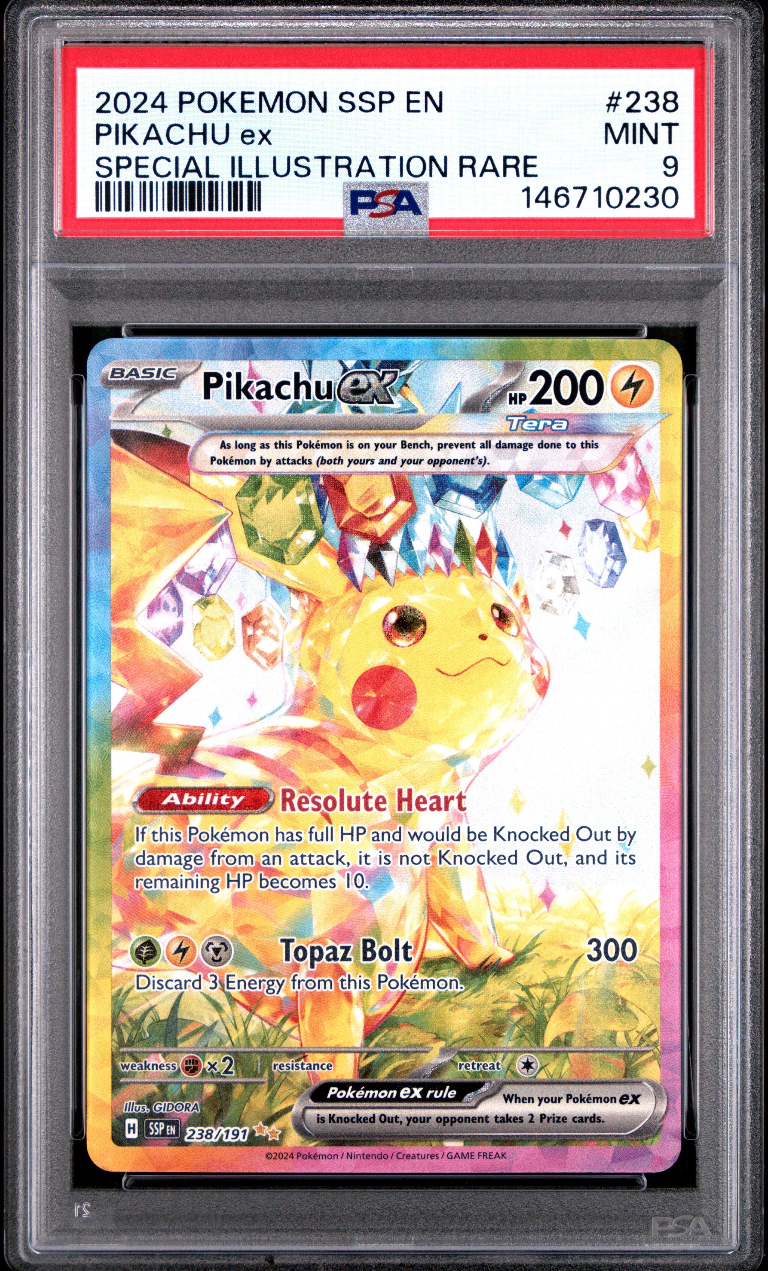 【PSA】ピカチュウex SR PSA9 2024 Pokemon Ssp En-surging Sparks 238 Pikachu Ex Special