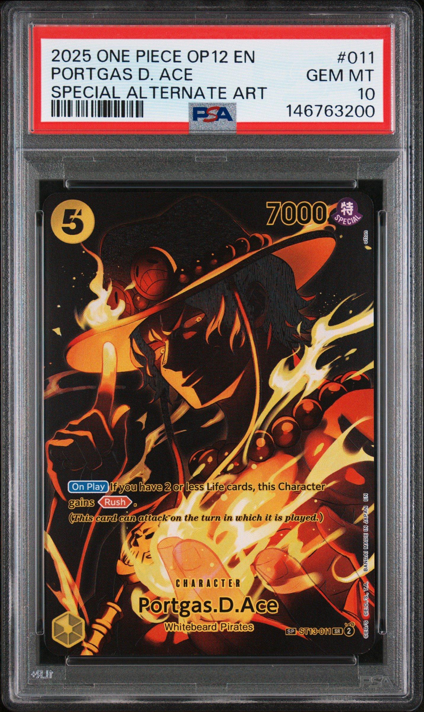 2025 One Piece Op12-legacy Of The Master 011 Portgas D. Ace Special  Alternate Art PSA 10 Graded Card | GameStop