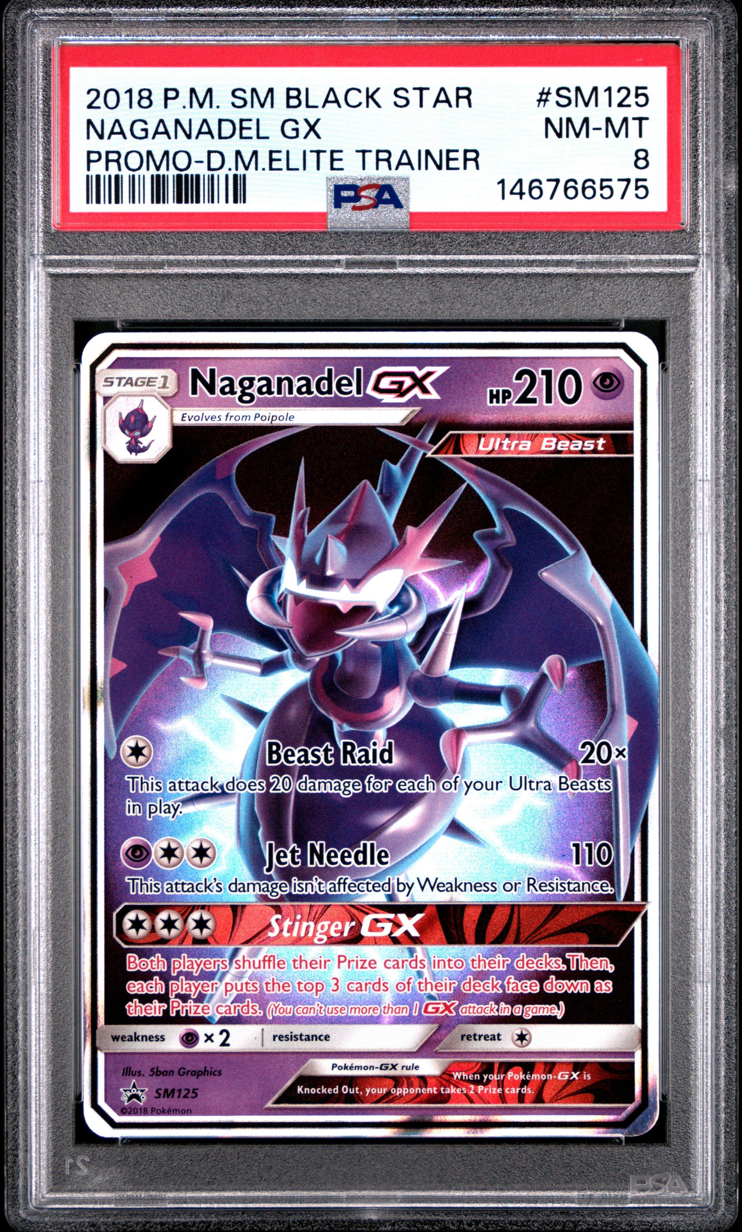 2018 Pokemon Sm Black Star Promo Sm125 Naganadel Gx Dragon Majesty