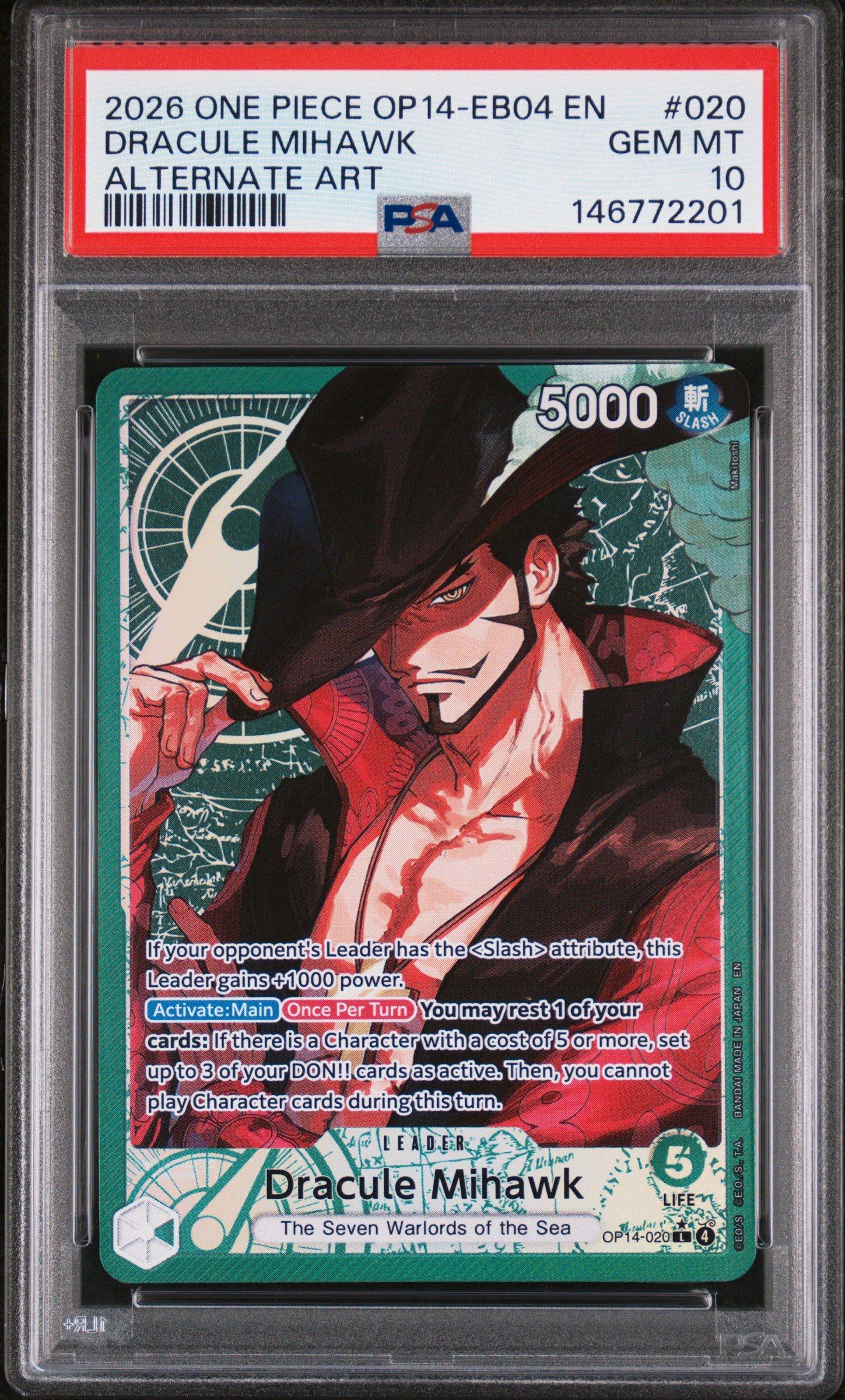 2026 One Piece Op14-eb04-the Azure Sea's Seven 020 Dracule Mihawk