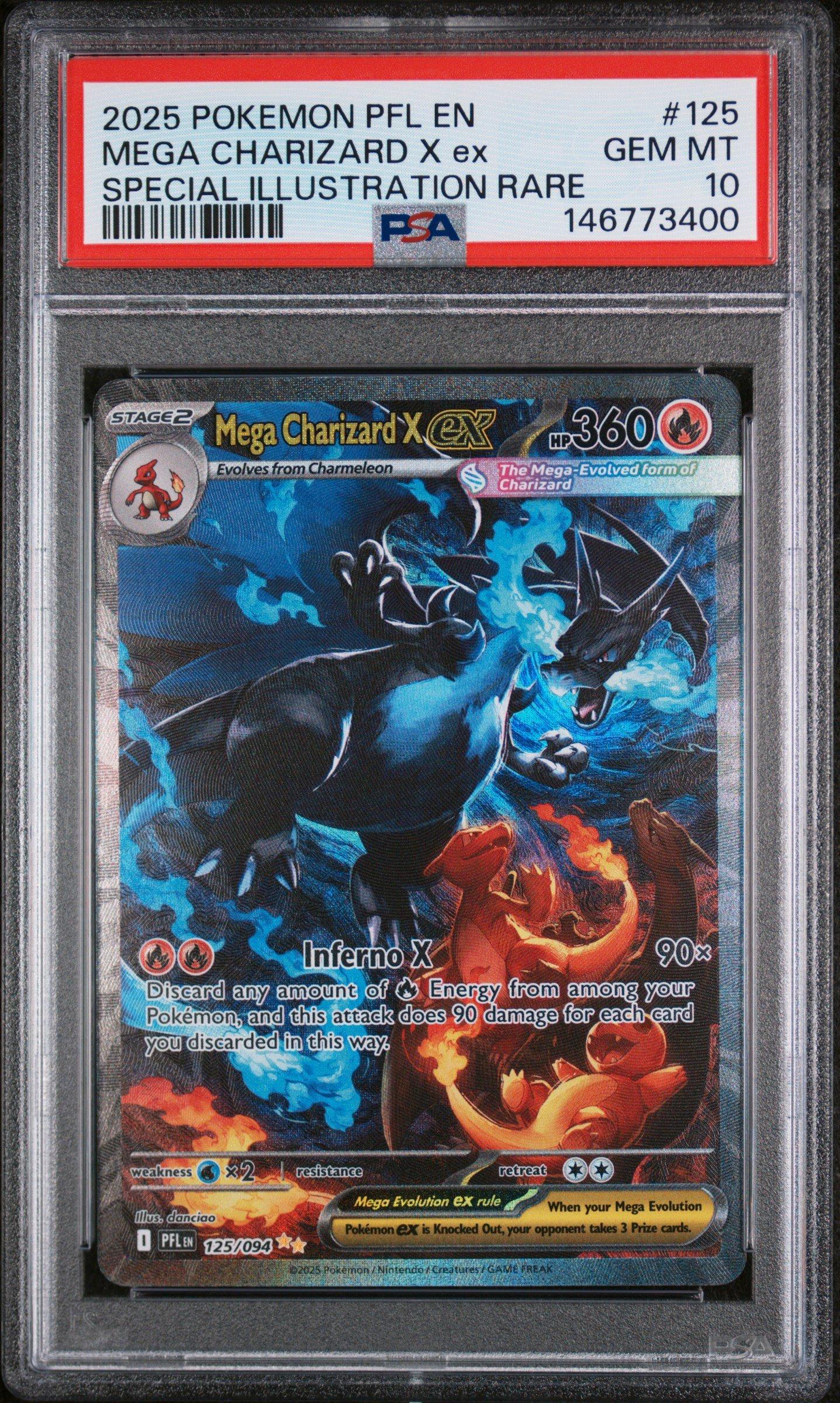 2025 Pokemon Pfl En-phantasmal Flames 125 Mega Charizard X Ex