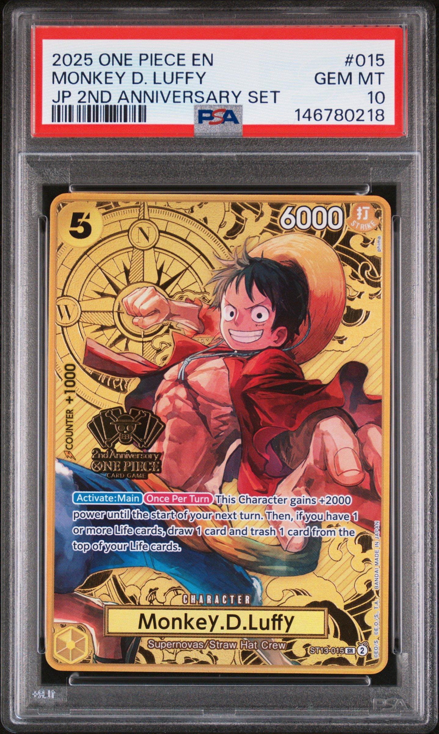 2025 One Piece Japanese 2nd Anniversary Set 015 Monkey D. Luffy
