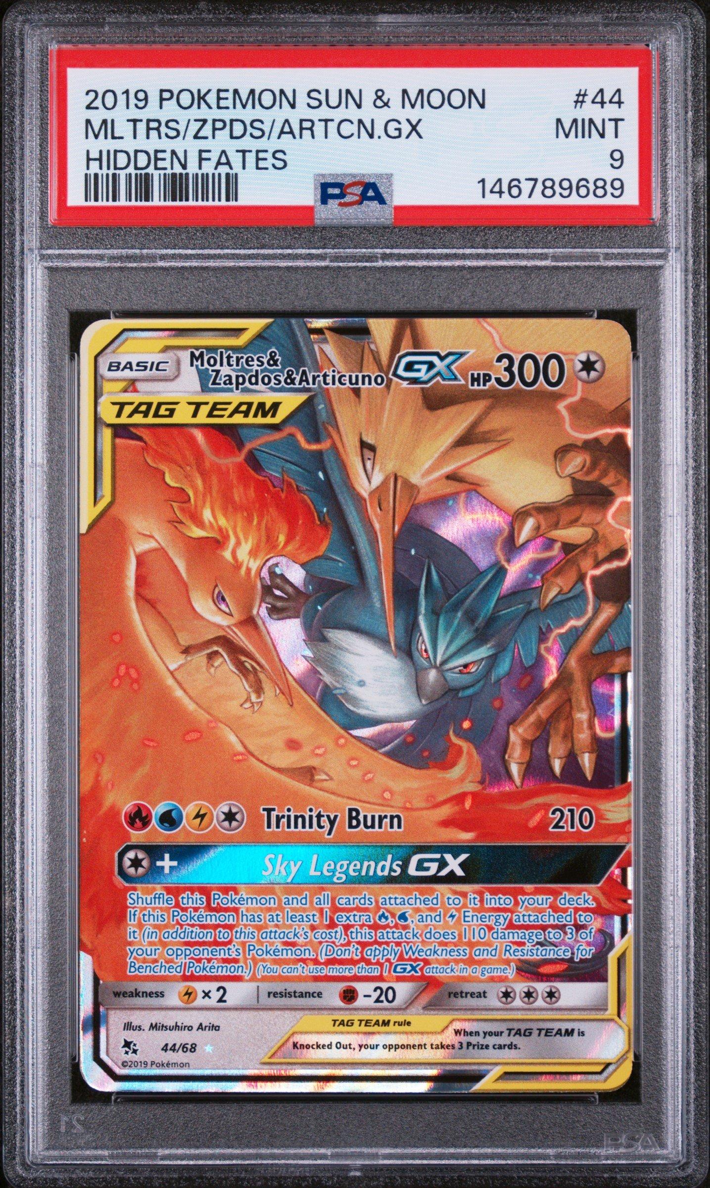2019 Pokemon Sun & Moon Hidden Fates 44 Moltres & Zapdos