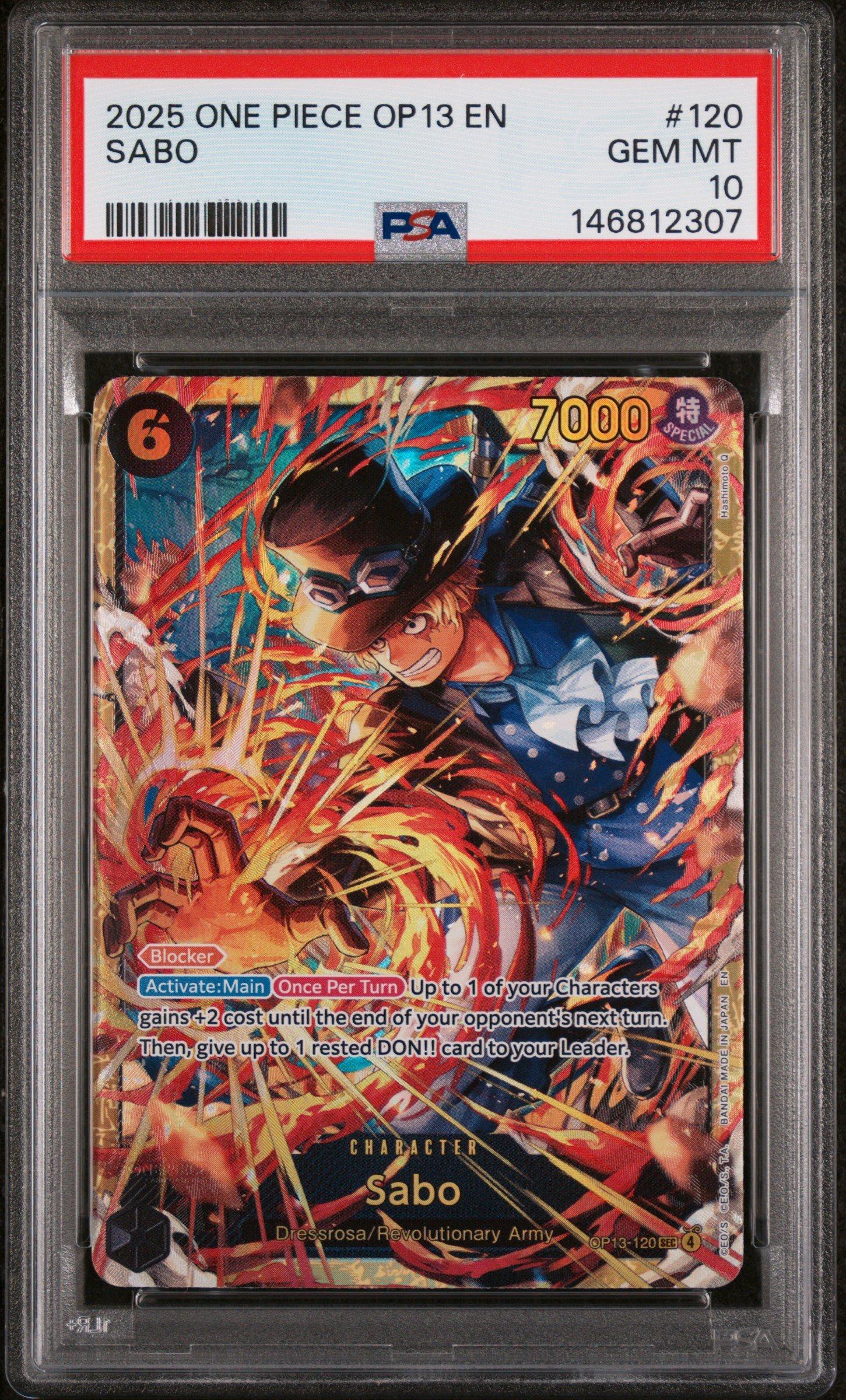 2025 One Piece Op13-carrying On His Will 120 Sabo PSA 10