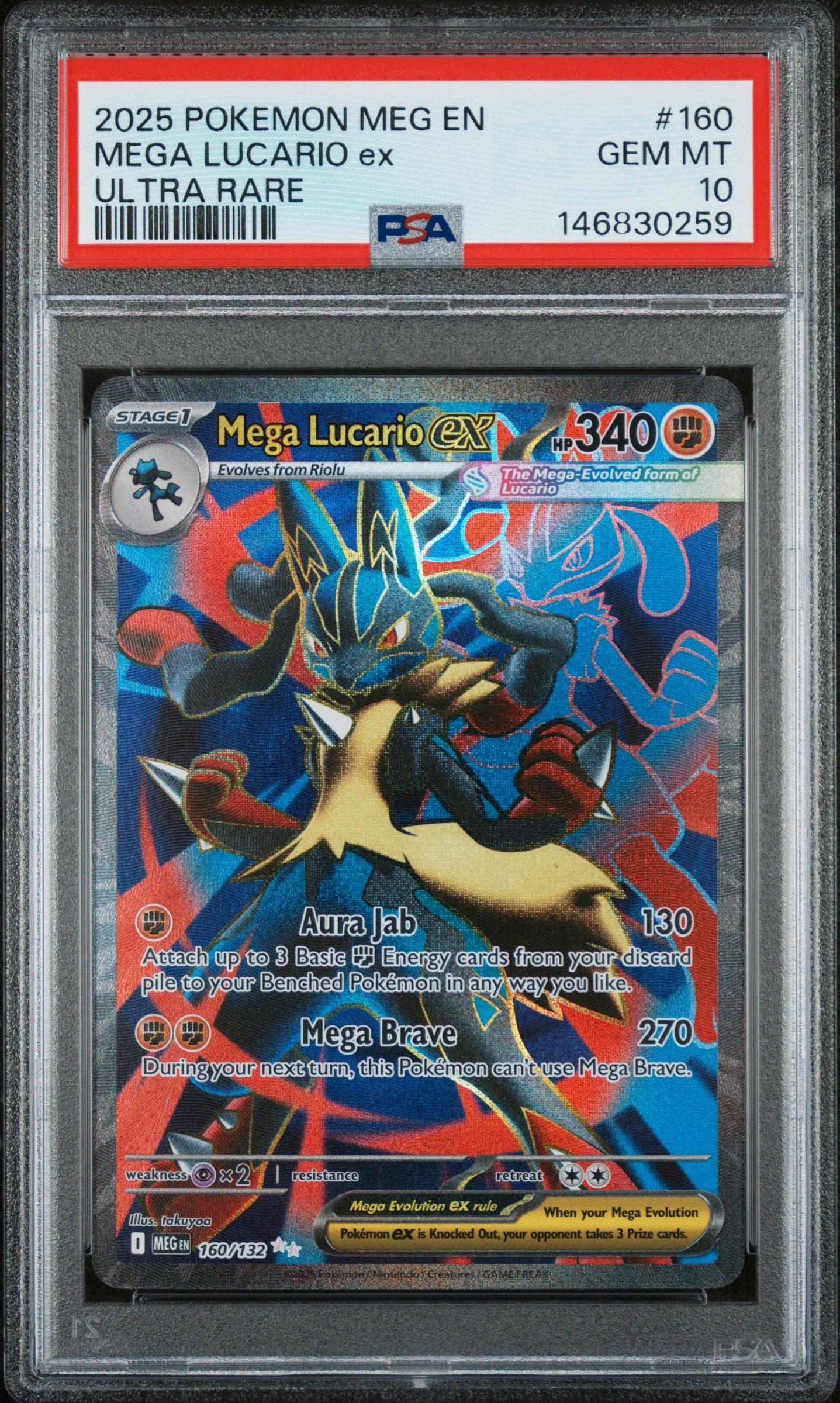 2025 Pokemon Meg En-mega Evolution 160 Mega Lucario Ex Ultra Rare