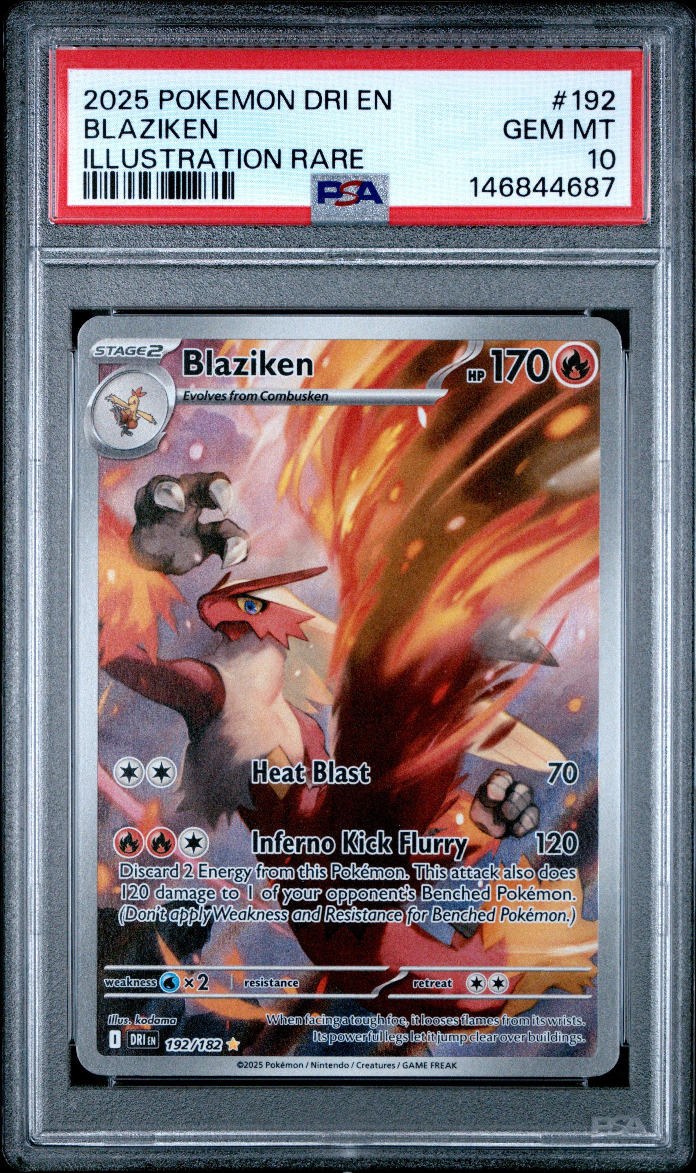 2025 Pokemon Dri En-destined Rivals 192 Blaziken Illustration Rare