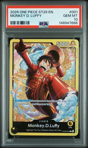 2026 One Piece Starter Deck St29-egghead 001 Monkey D. Luffy PSA