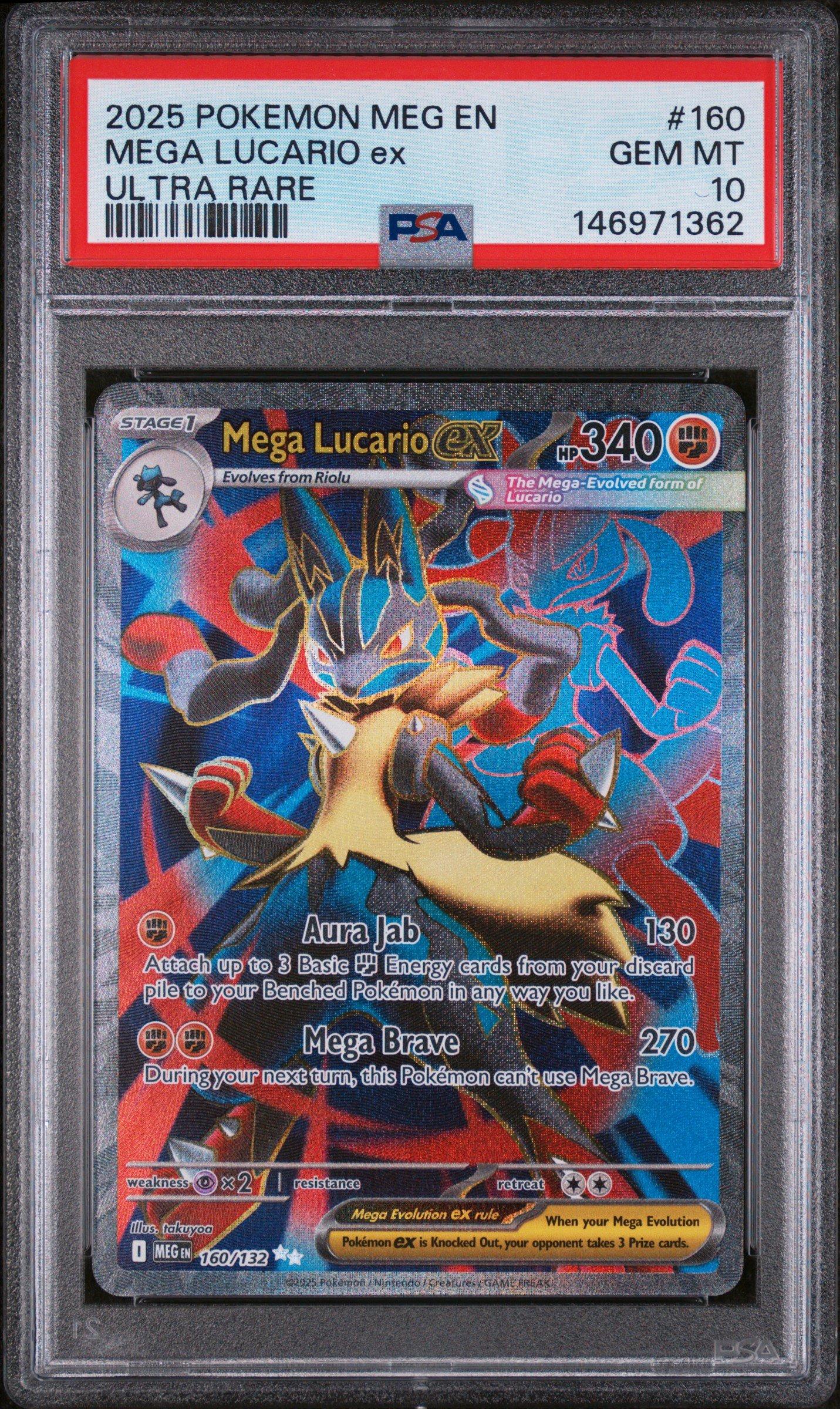2025 Pokemon Meg En-mega Evolution 160 Mega Lucario Ex Ultra Rare