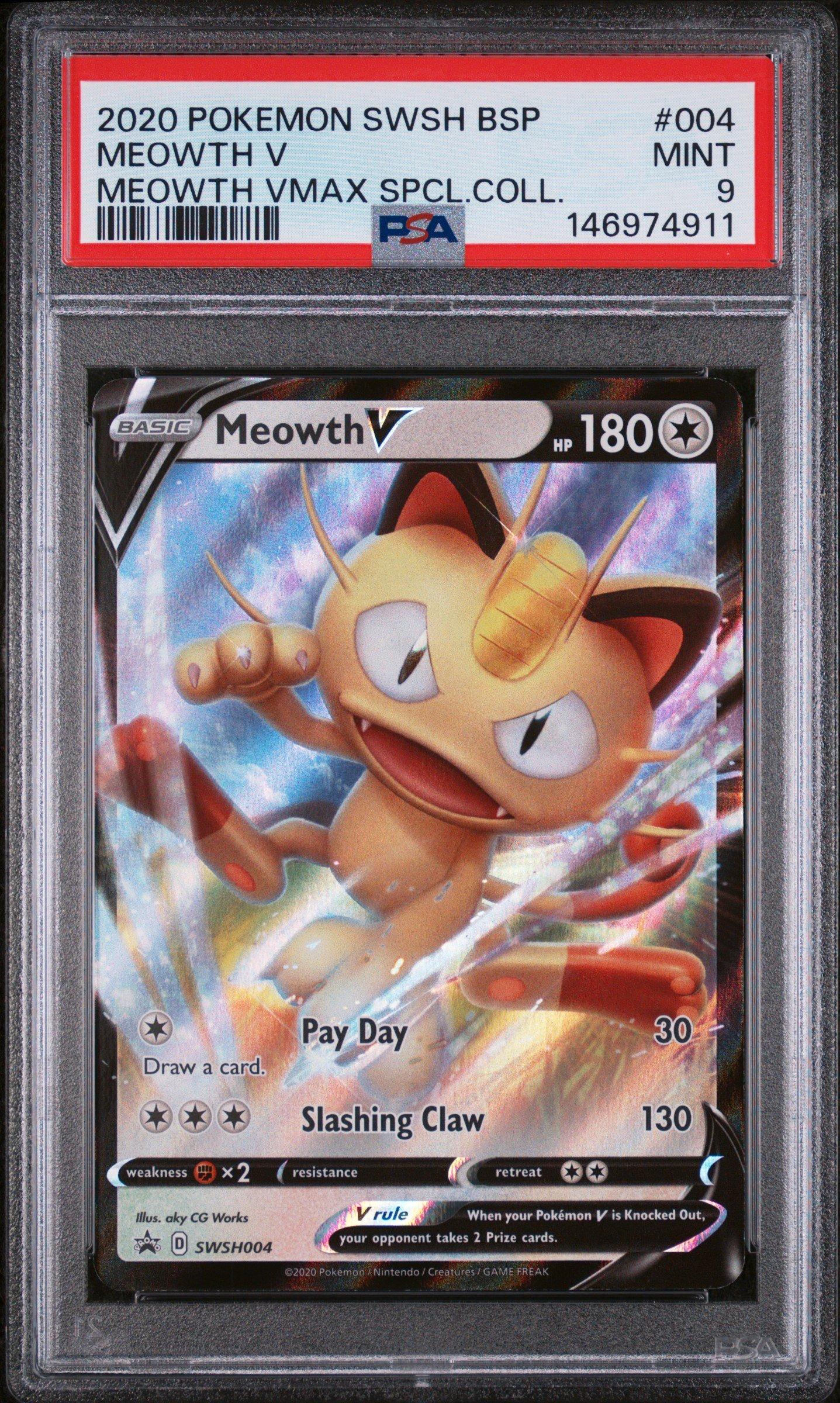 2020 Pokemon Swsh Black Star Promo 004 Meowth V Meowth Vmax