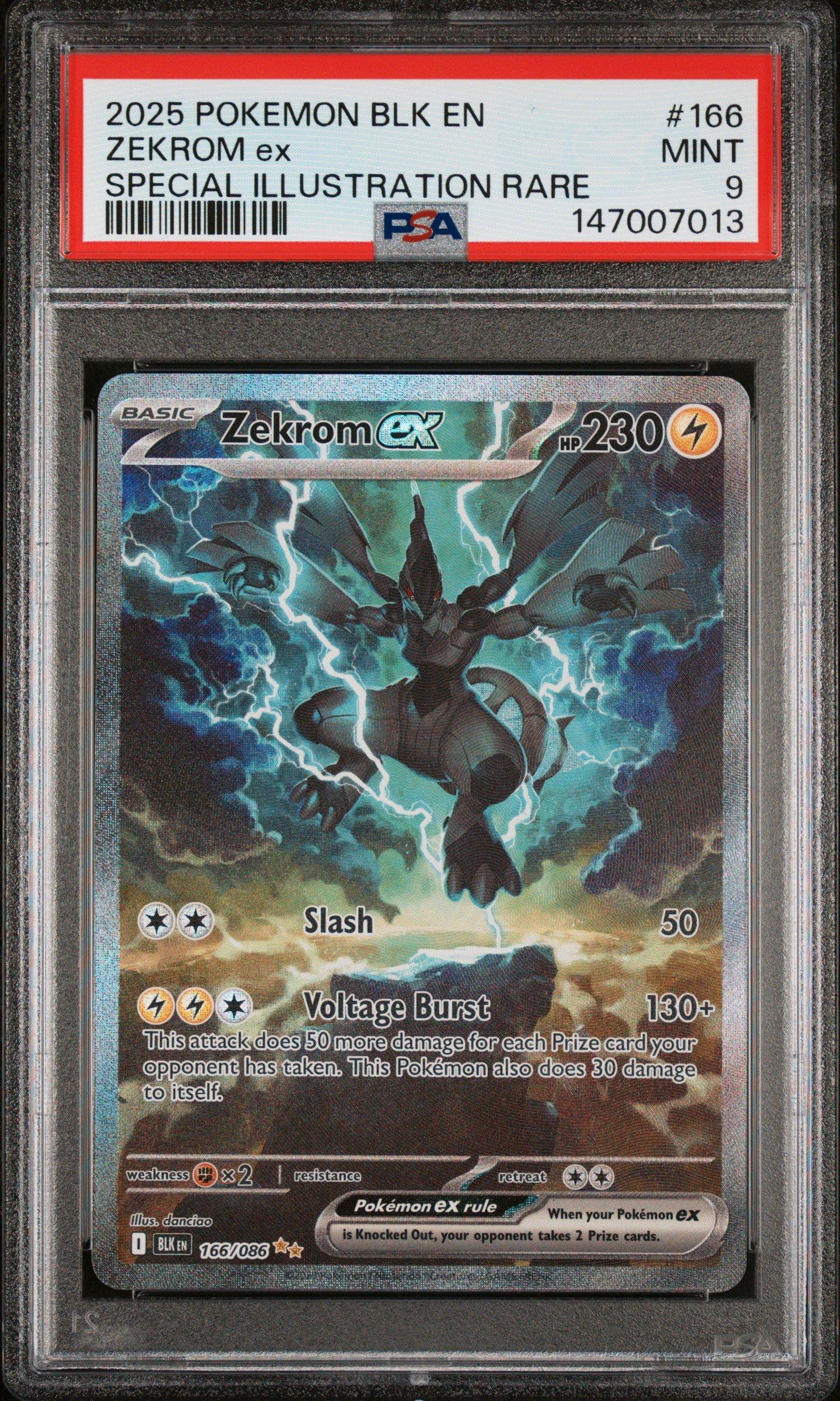 2025 Pokemon Blk En-black Bolt 166 Zekrom Ex Special Illustration