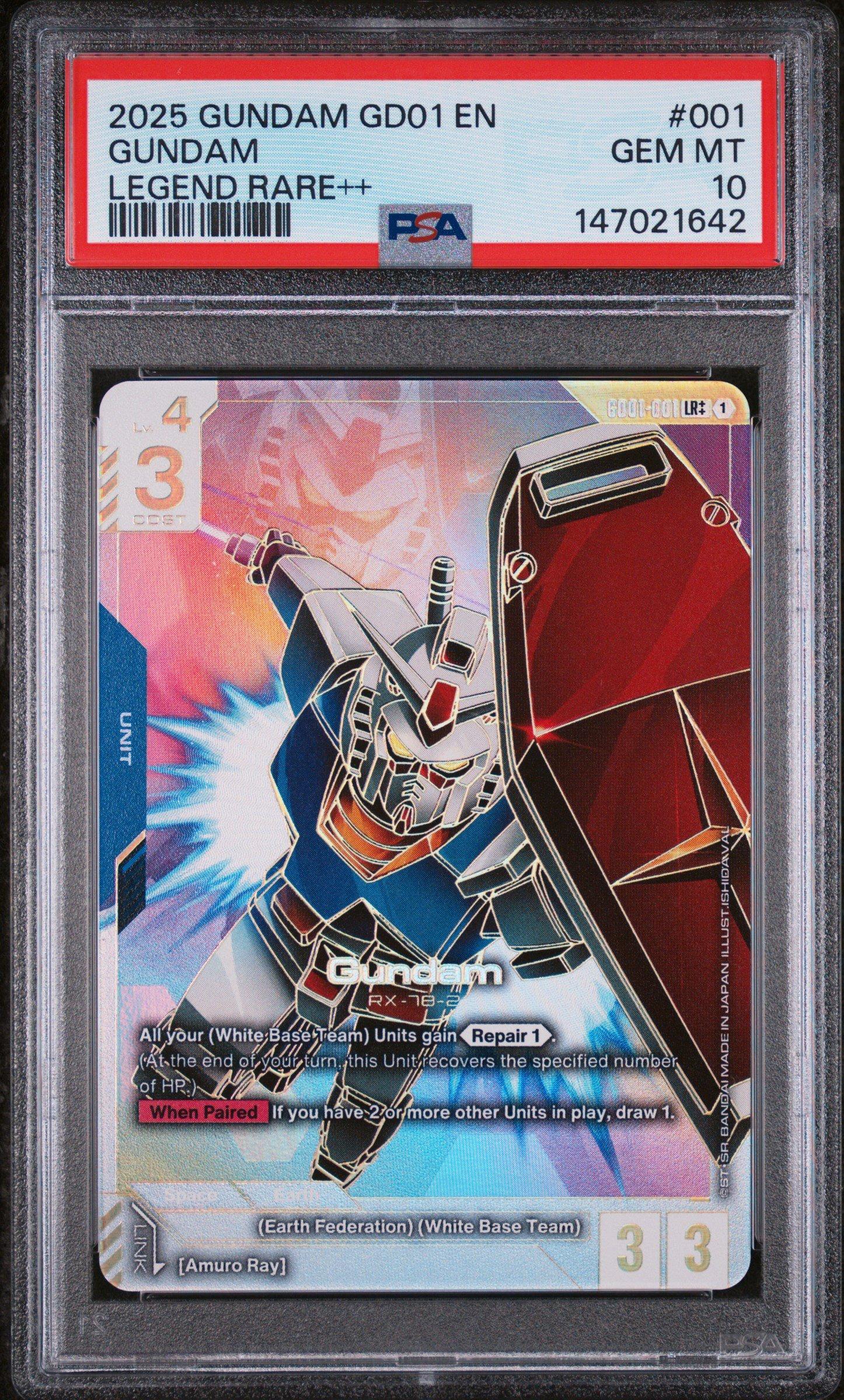 2025 Gundam Newtype Rising 001 Gundam Legend Rare++ PSA 10 Graded