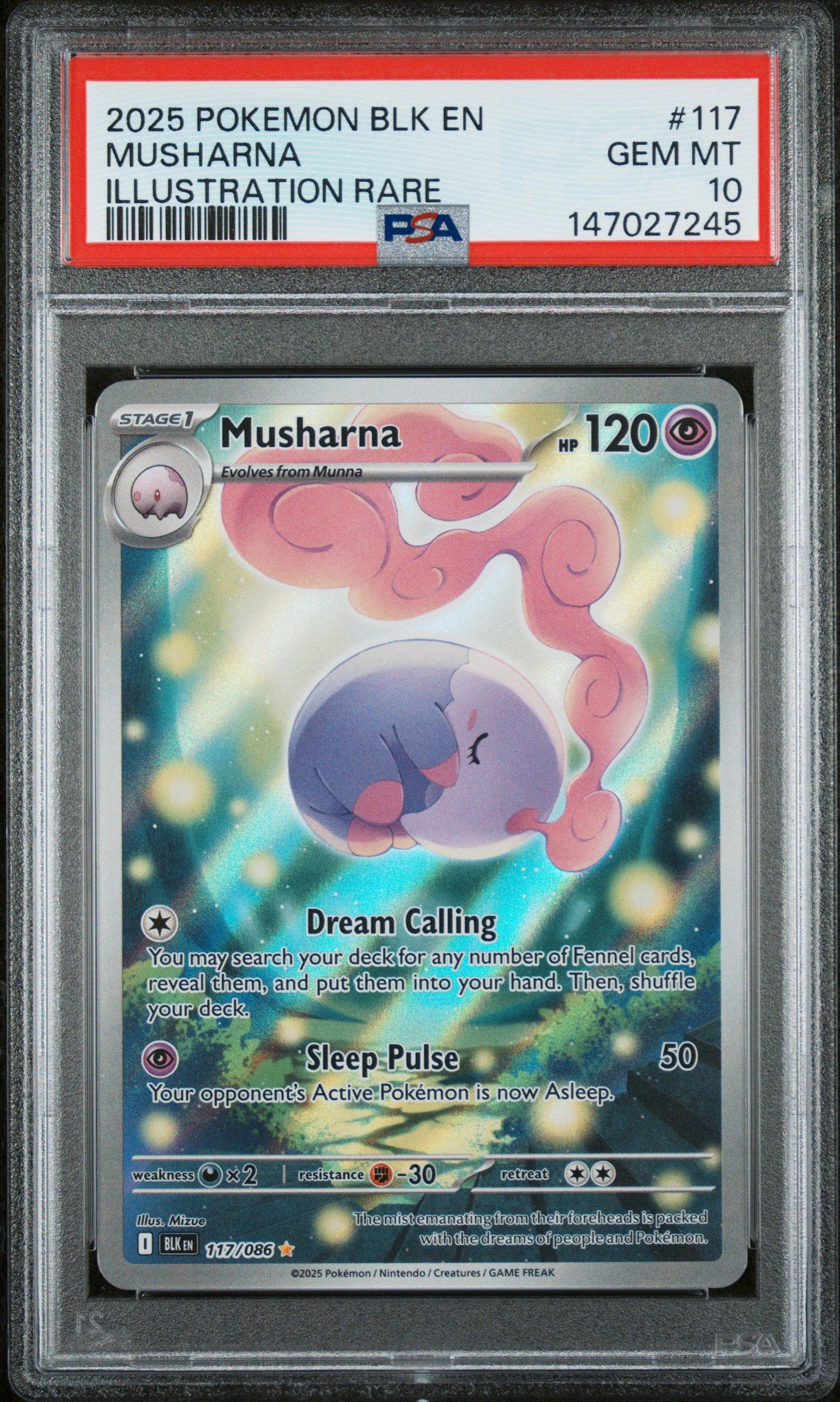 musharna pokemon card value 2025 Scarlet & Violet Black Bolt IR #117 CGC 9.5 MINT+ on Fanatics Collect [darkness] x2 Resistance Musharna #36 Prices | Pokemon