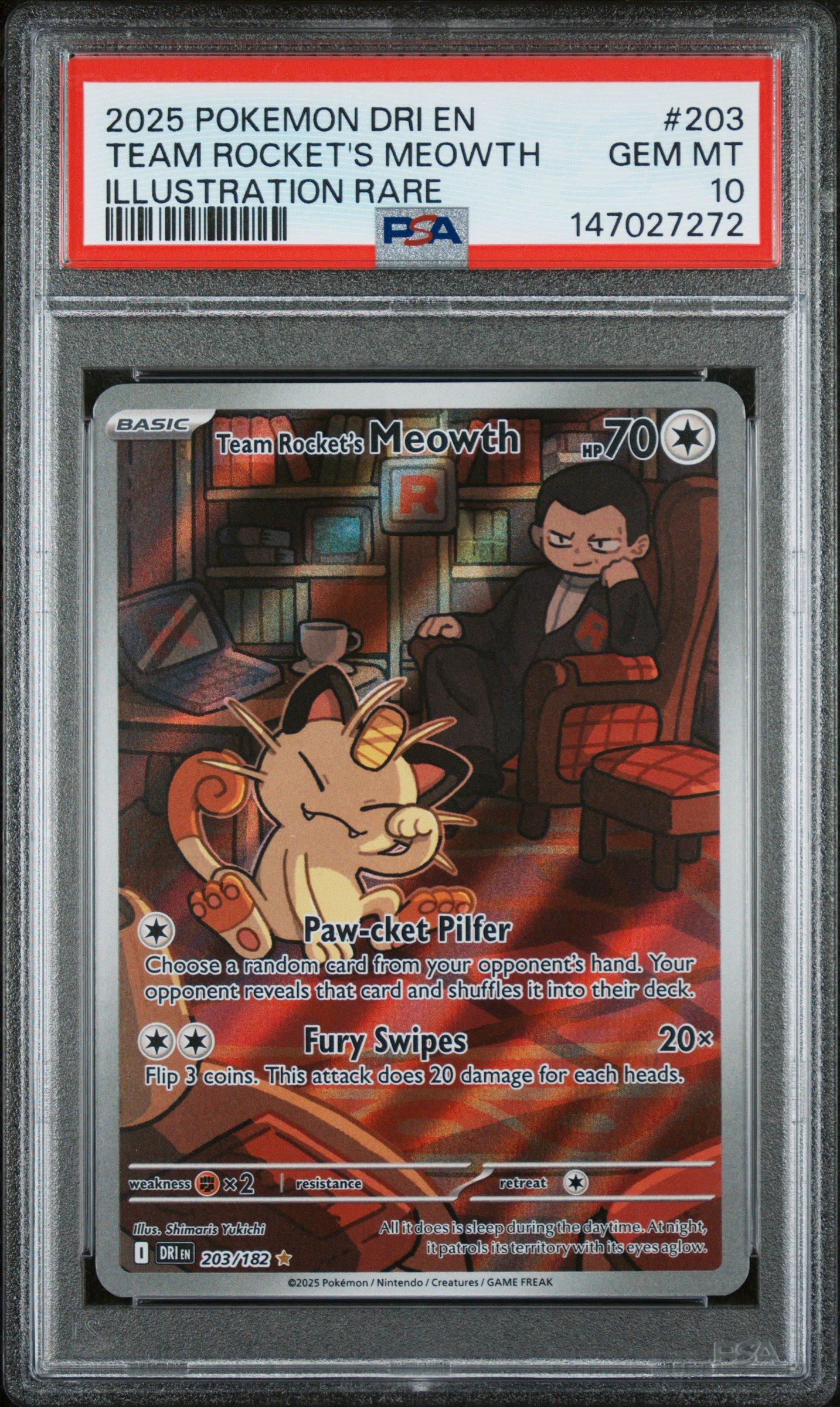 2025 Pokemon Dri En-destined Rivals 203 Team Rocket's Meowth