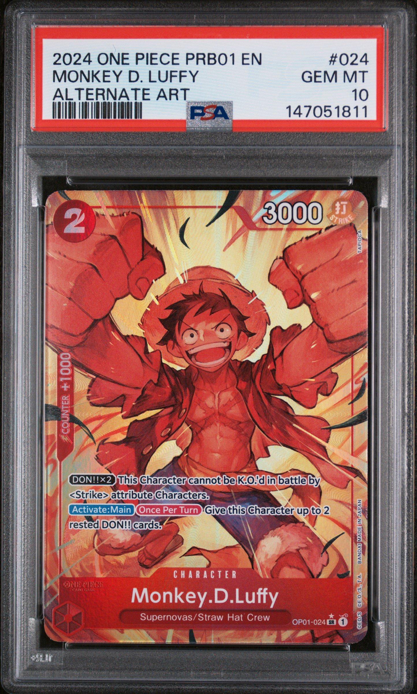 2024 ONE PIECE PRB01 JP モンキー・D・ルフィ PSA10 2024 One Piece Prb01-premium Booster -one Piece Card The Best- 024