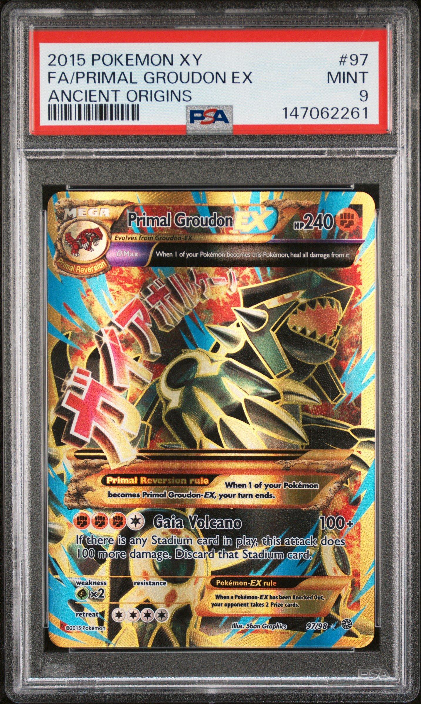 2015 Pokemon Xy Ancient Origins 97 Full Art/primal Groudon Ex PSA