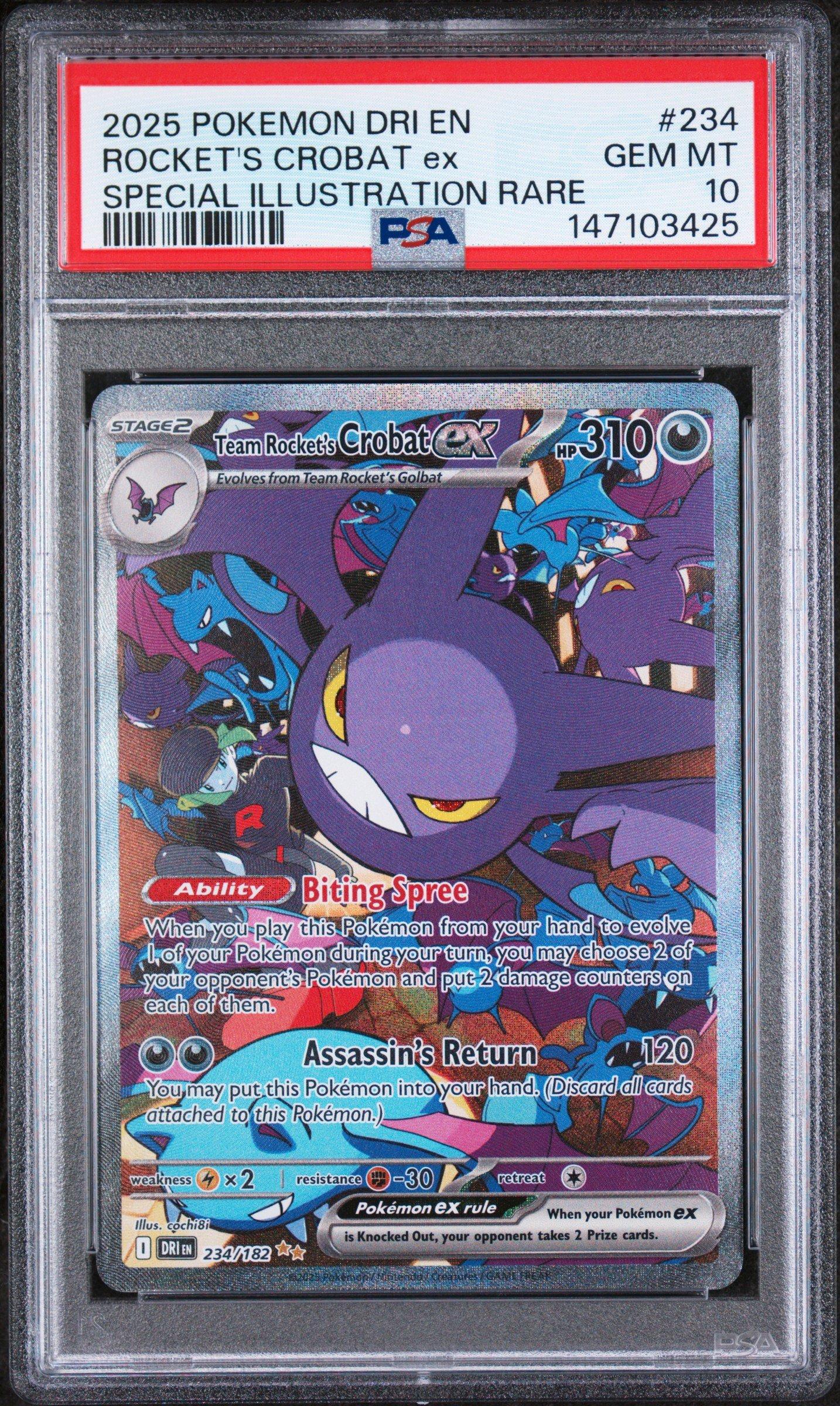 2025 Pokemon Dri En-destined Rivals 234 Team Rocket's Crobat Ex Special  Illustration Rare PSA 10 Graded Card | GameStop