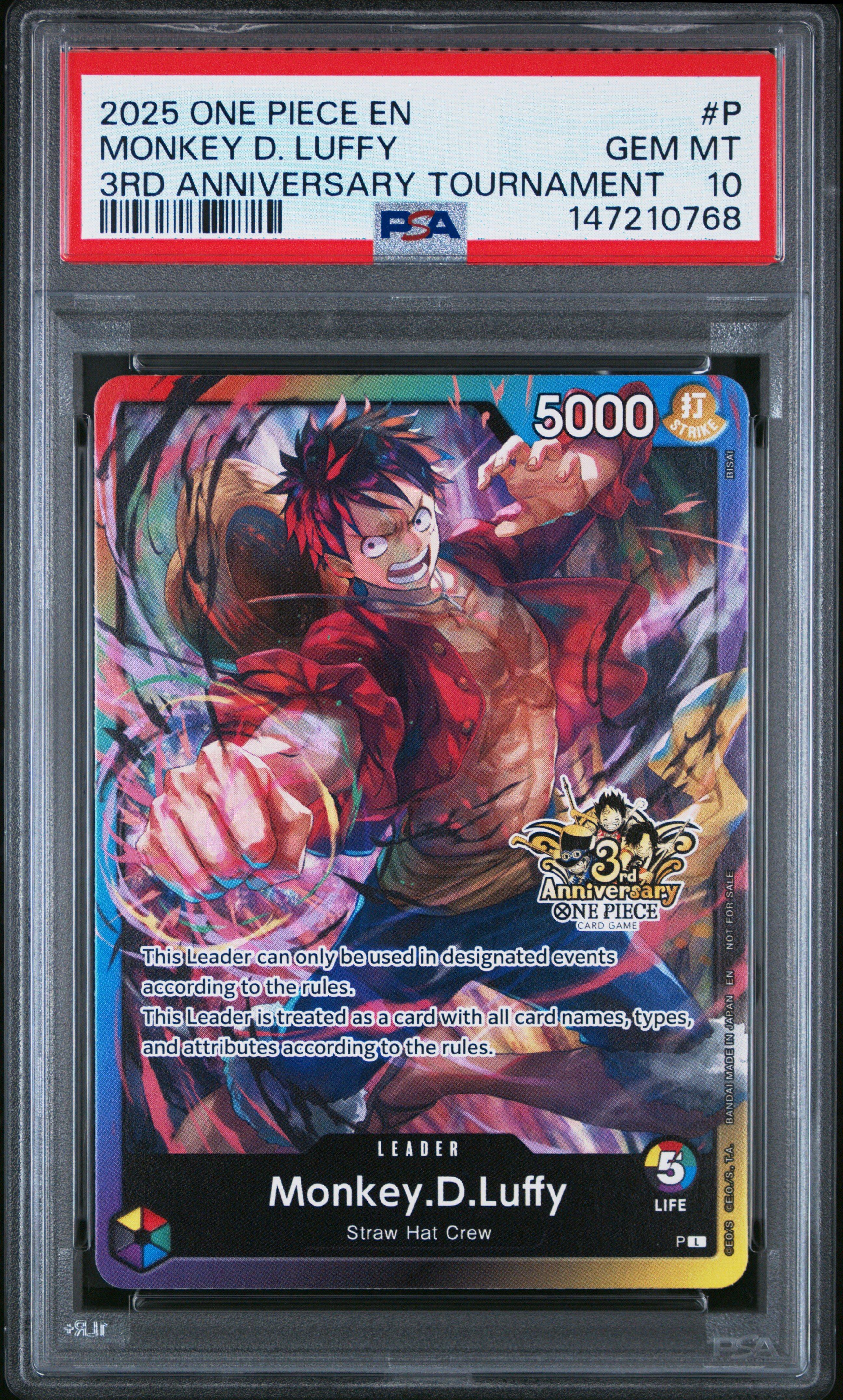 2025 One Piece Promos P Monkey D. Luffy 3rd Anniversary Tournament
