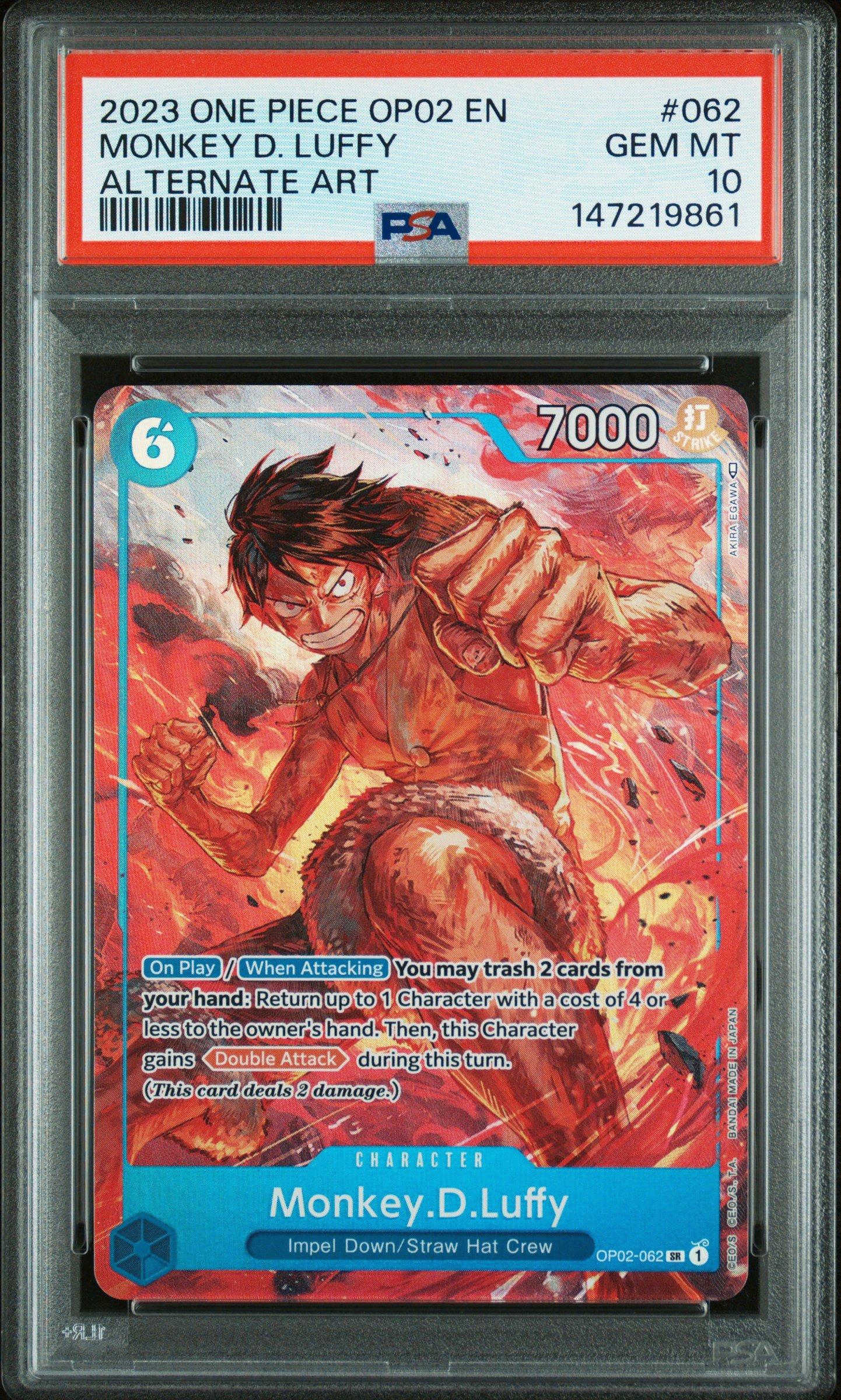 ワンピース カードゲーム 2022 MONKEY D. LUFFY OP02-062 PSA10 2023 One Piece Op02-paramount War 062 Monkey D. Luffy Alternate