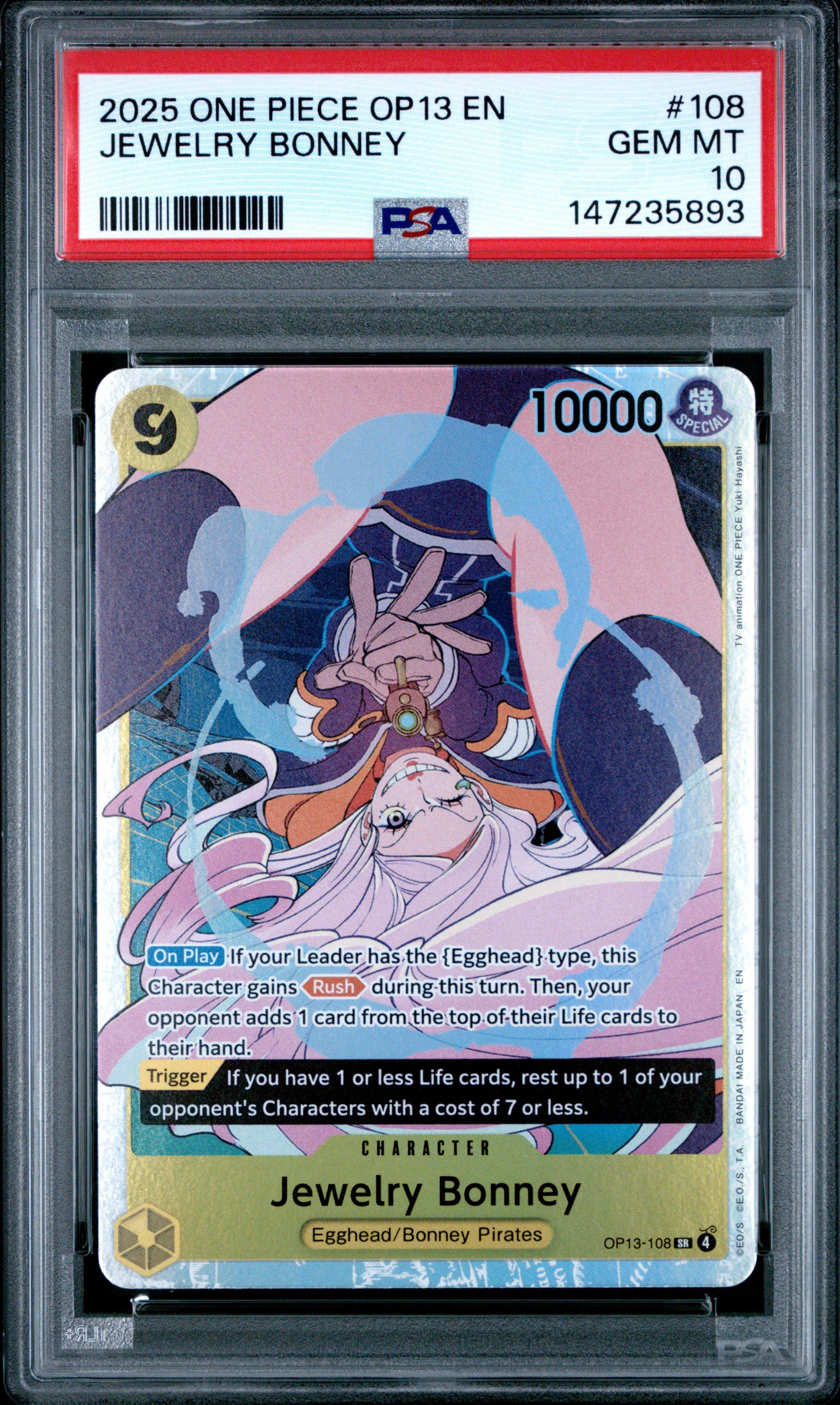 2025 One Piece Op13-carrying On His Will 108 Jewelry Bonney PSA 10