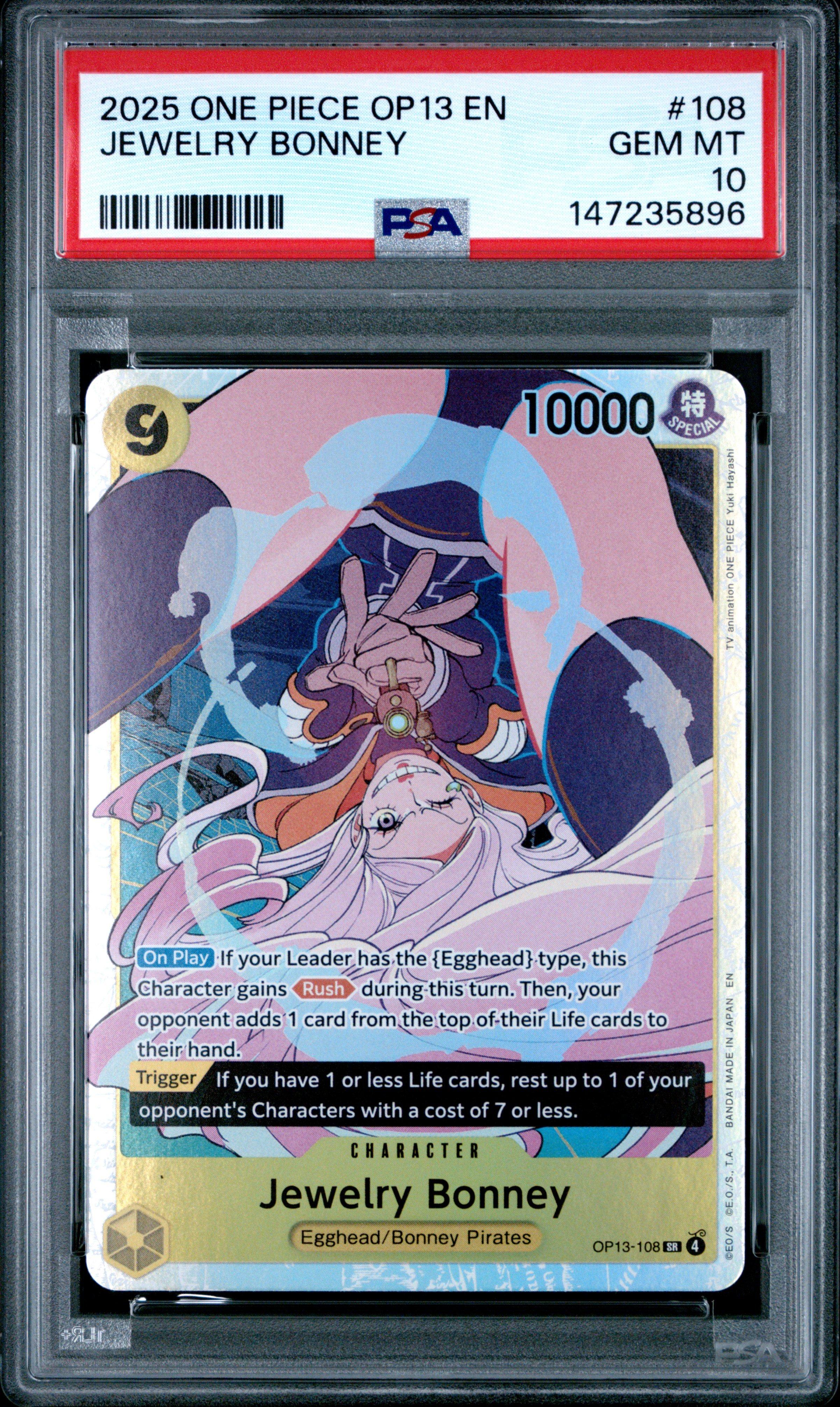 2025 One Piece Op13-carrying On His Will 108 Jewelry Bonney PSA 10