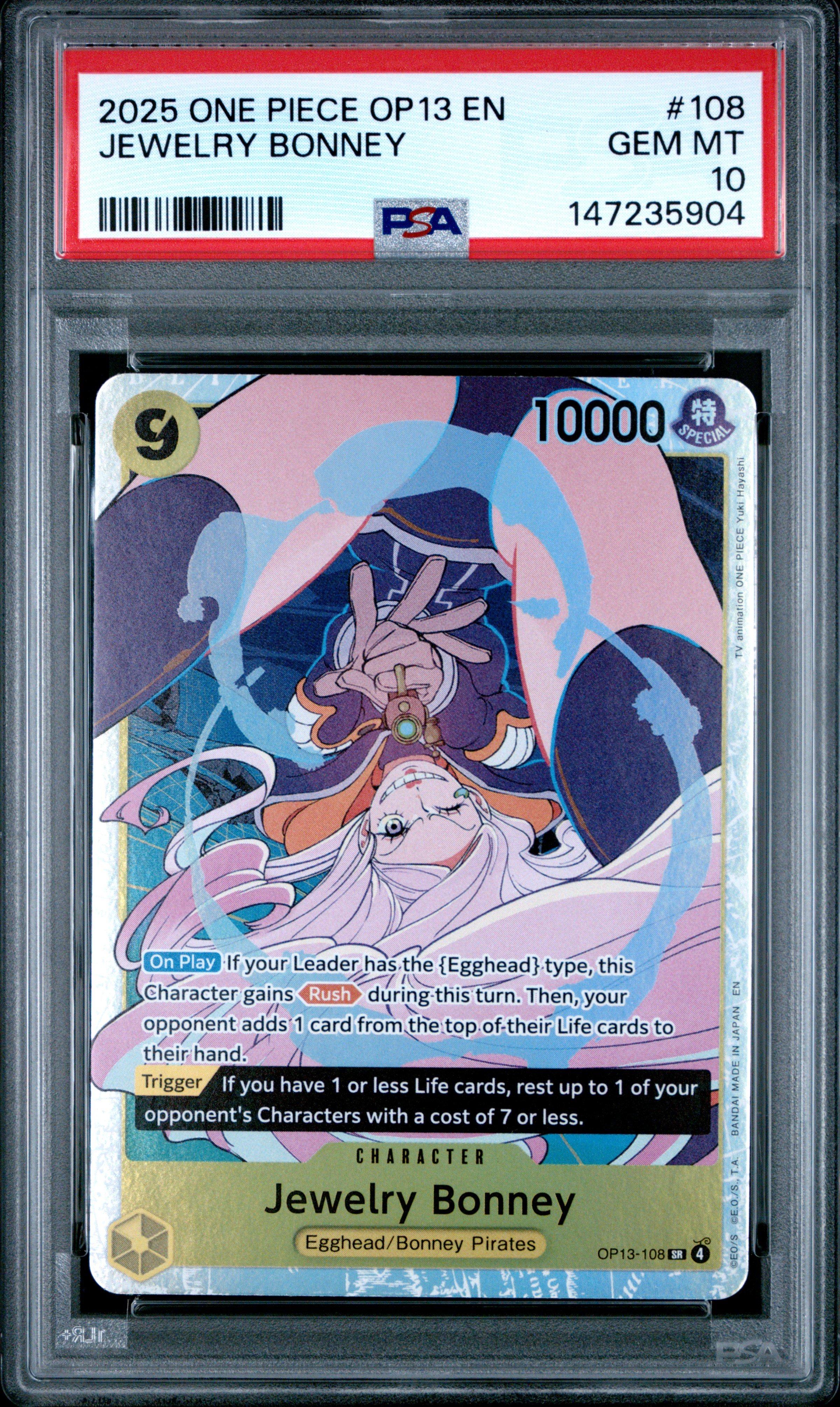 2025 One Piece Op13-carrying On His Will 108 Jewelry Bonney PSA 10