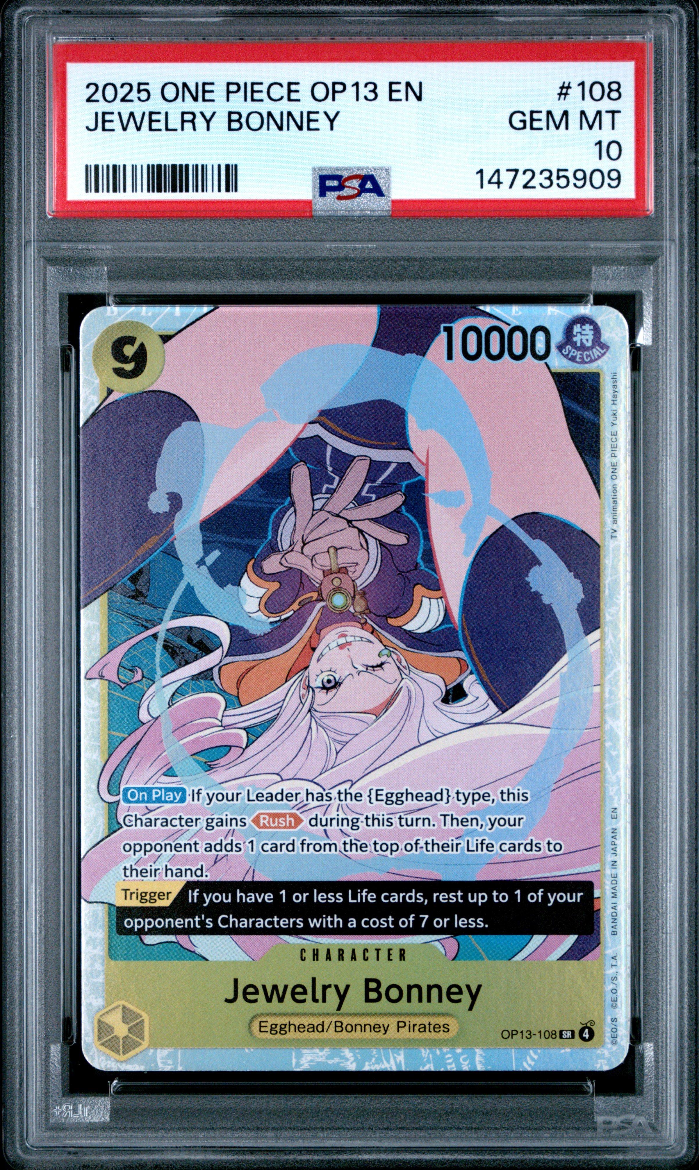 2025 One Piece Op13-carrying On His Will 108 Jewelry Bonney PSA 10