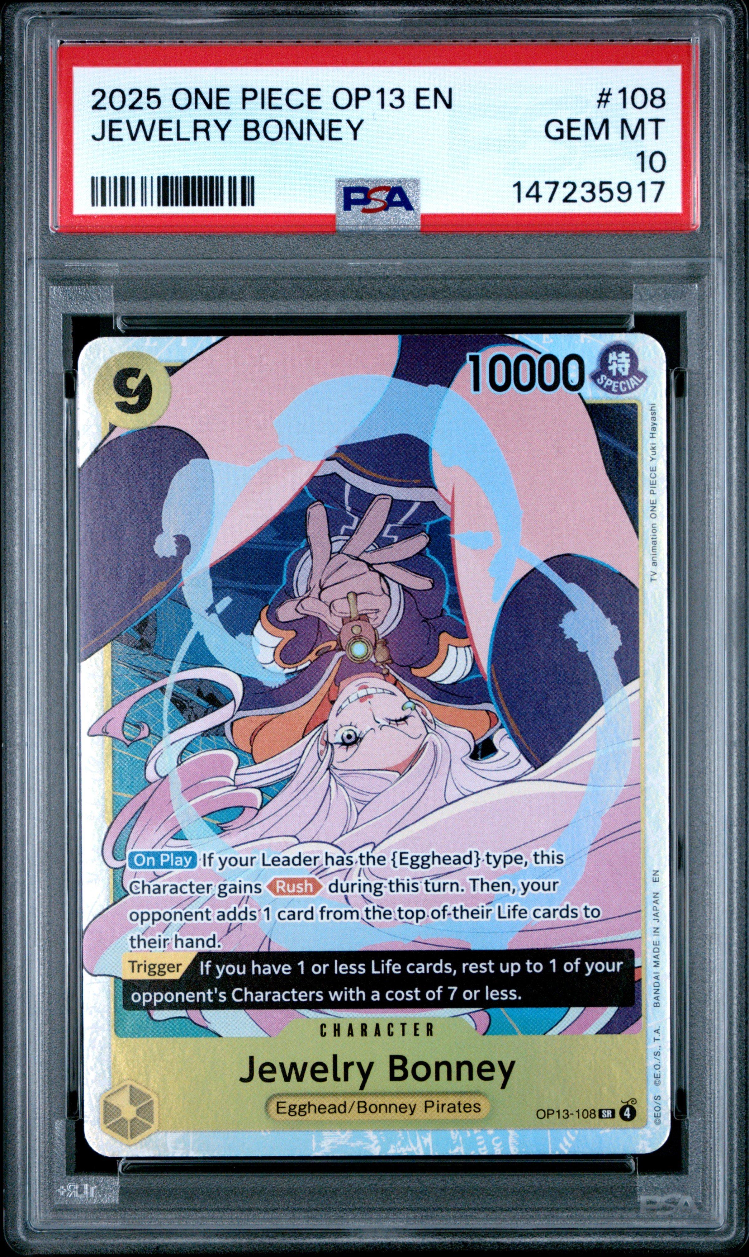 2025 One Piece Op13-carrying On His Will 108 Jewelry Bonney PSA 10