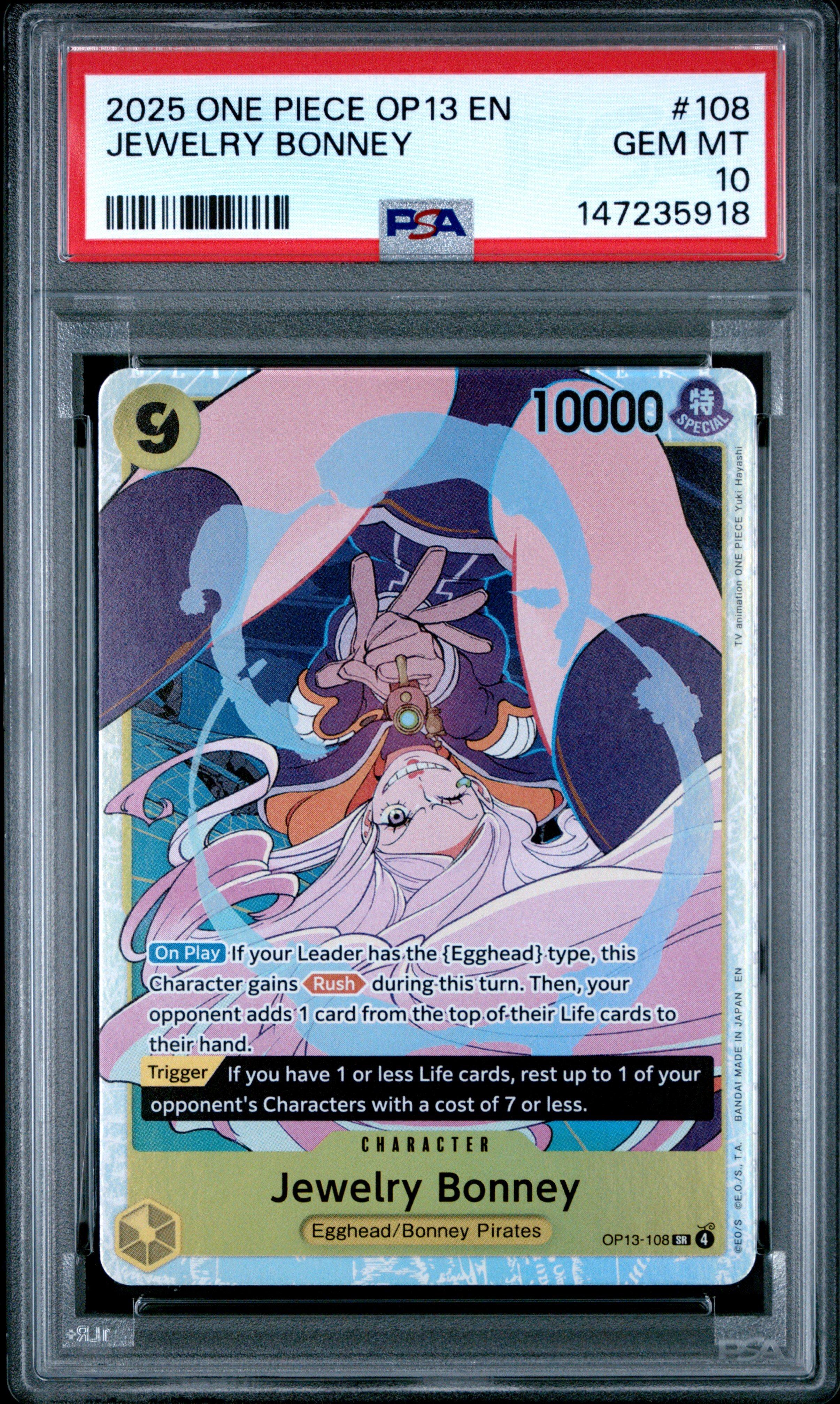 2025 One Piece Op13-carrying On His Will 108 Jewelry Bonney PSA 10
