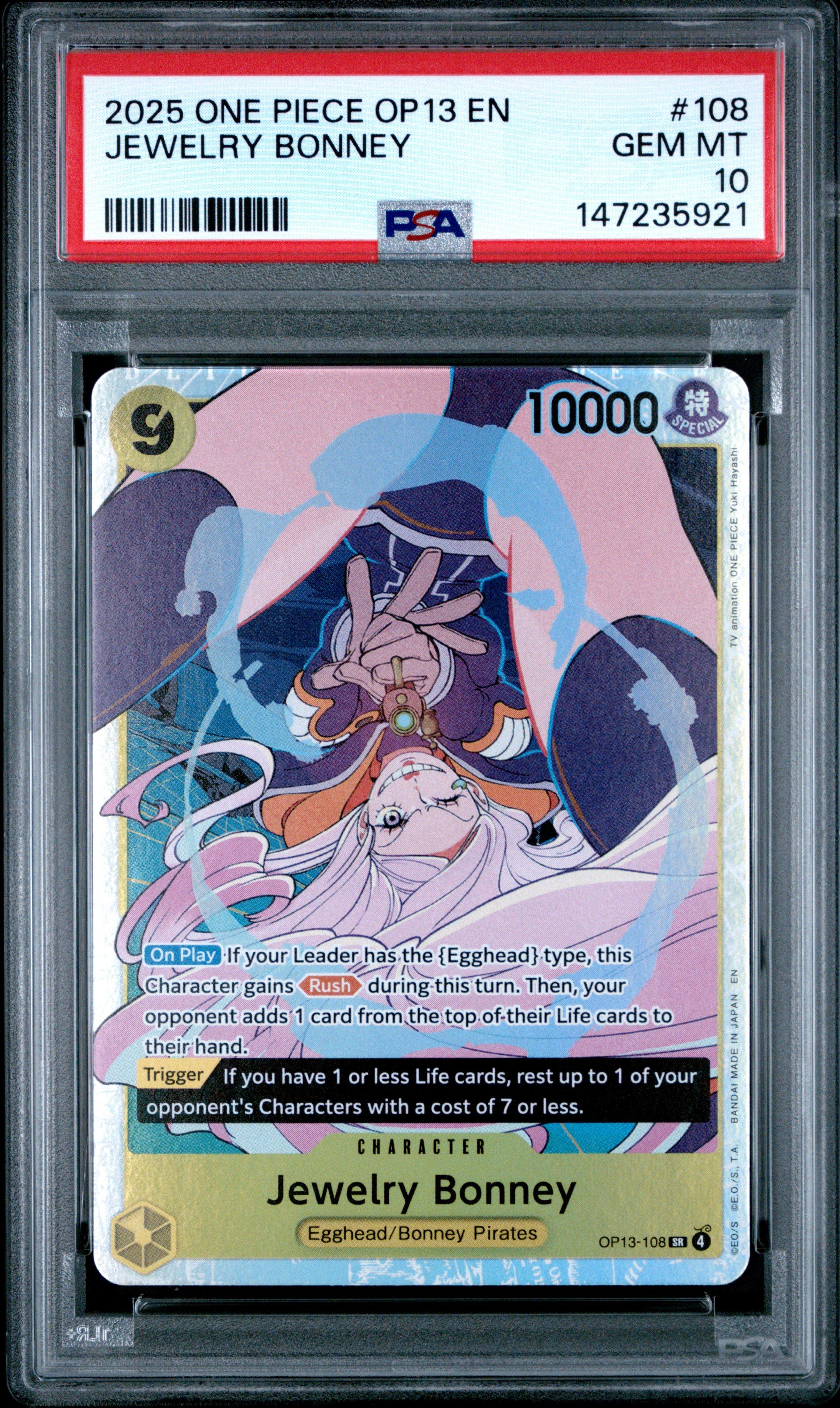 2025 One Piece Op13-carrying On His Will 108 Jewelry Bonney PSA 10