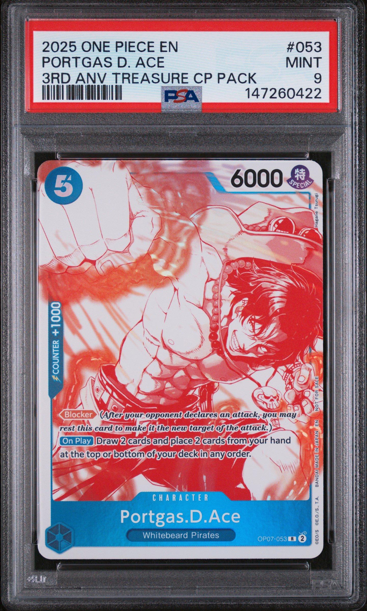 ワンピース　エース　3rd anniversary set PSA9 2025 One Piece 3rd Anniversary! One Piece Card Treasure Campaign