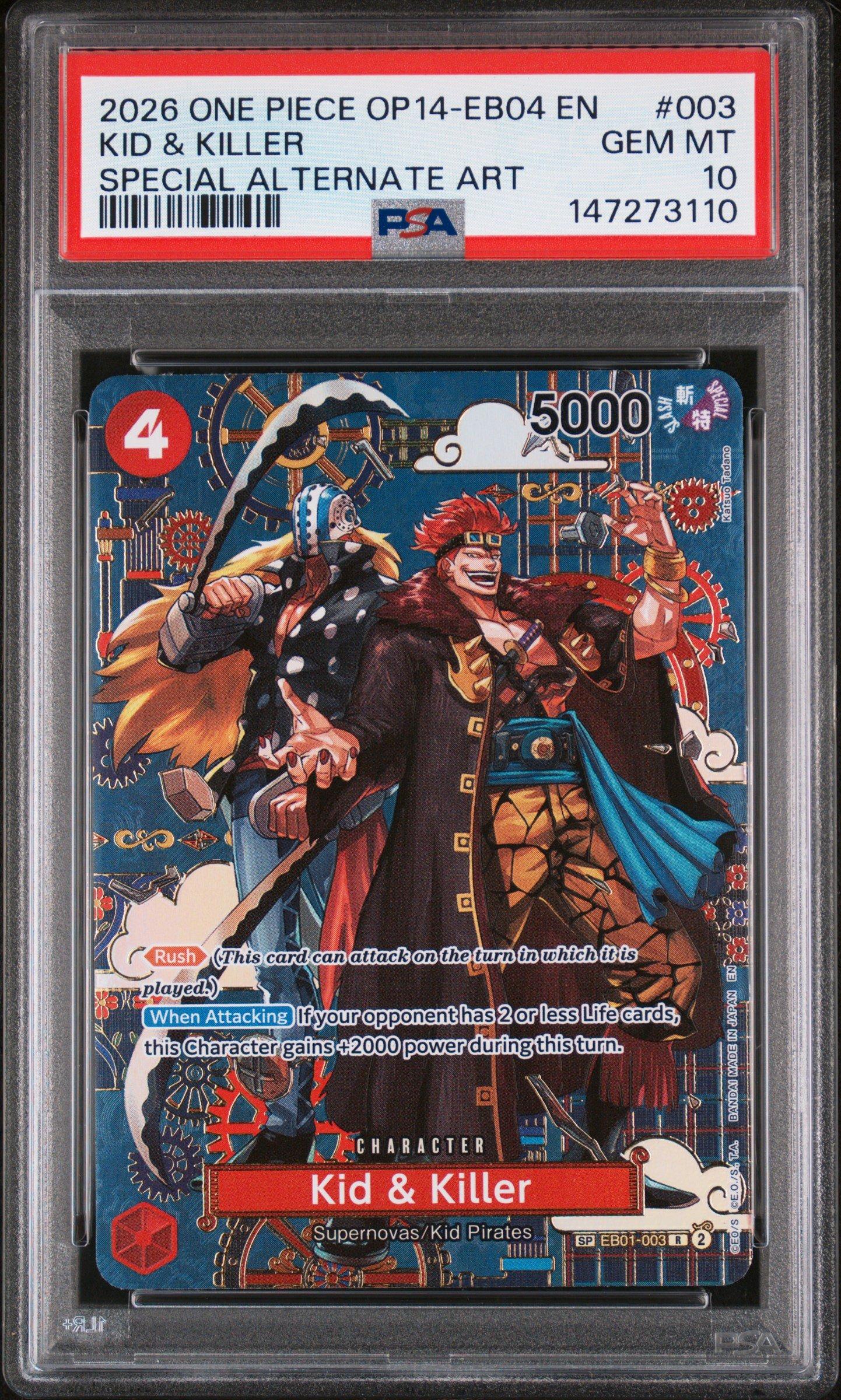 2026 One Piece Op14-eb04-the Azure Sea's Seven 003 Kid & Killer