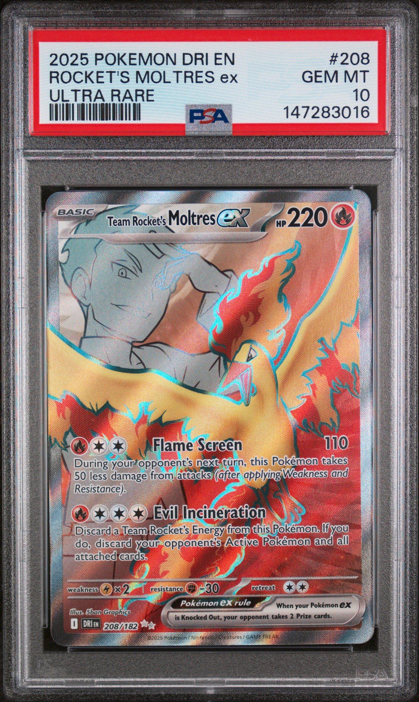 2025 Pokemon Dri En-destined Rivals 208 Team Rocket's Moltres Ex