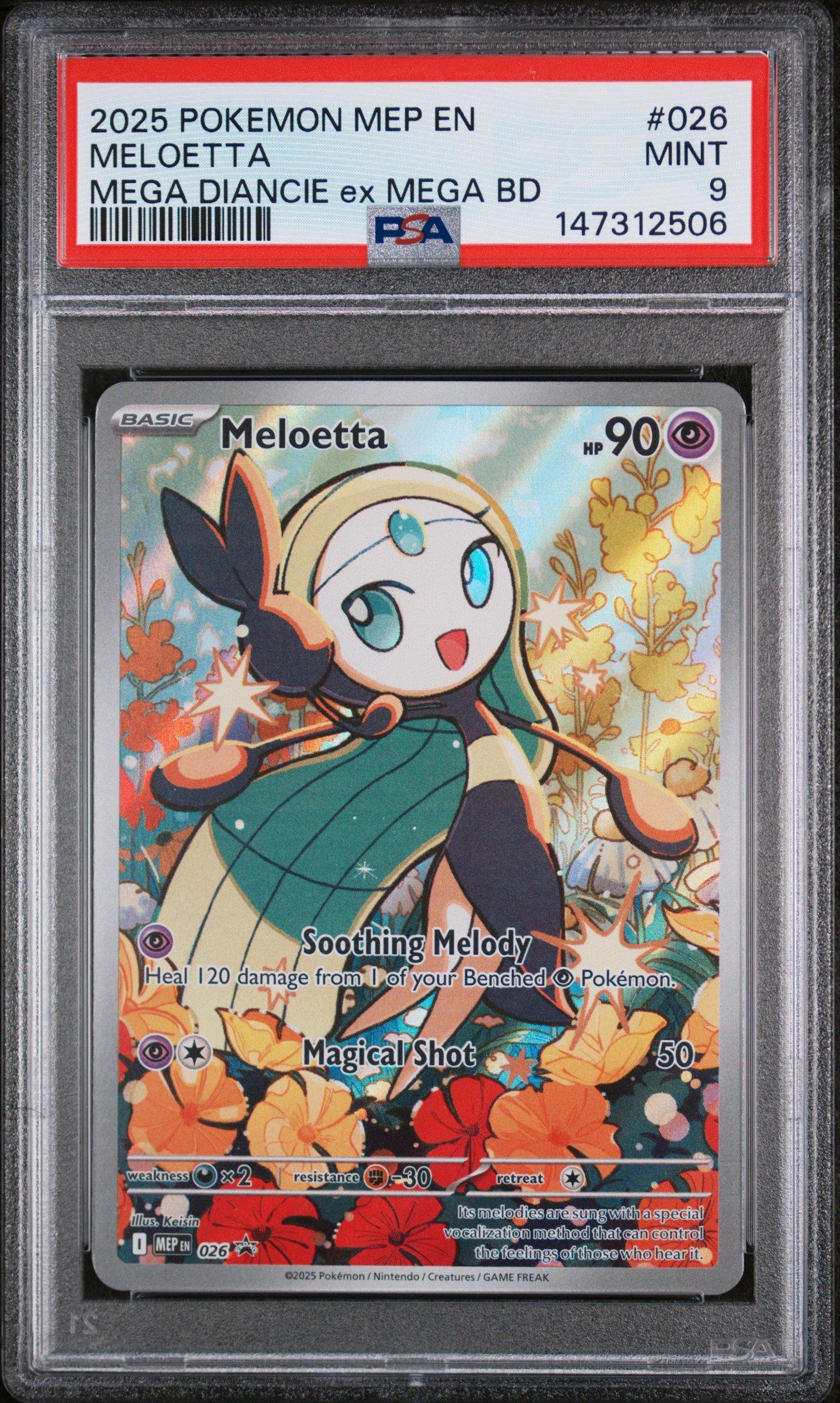 2025 Pokemon Mep En-me Black Star Promo 026 Meloetta Mega Diancie