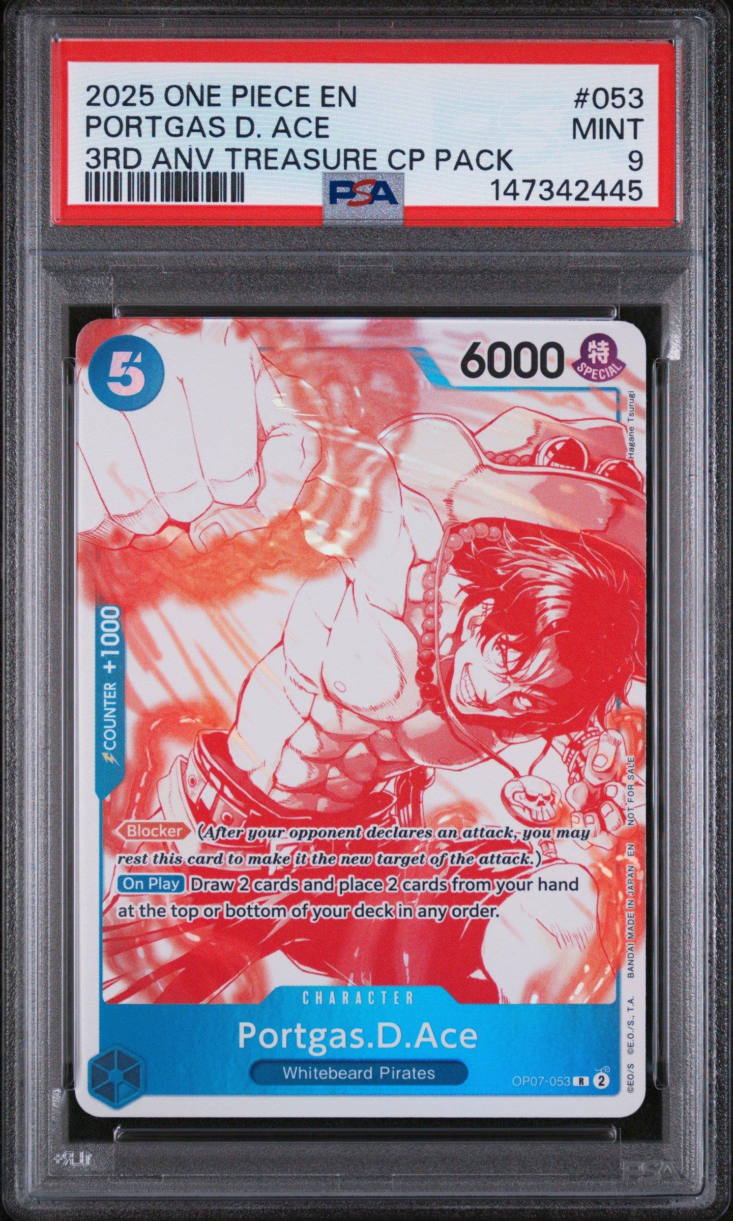ワンピースカードゲーム エース 3rd anniversary psa9 Portgas D. Ace