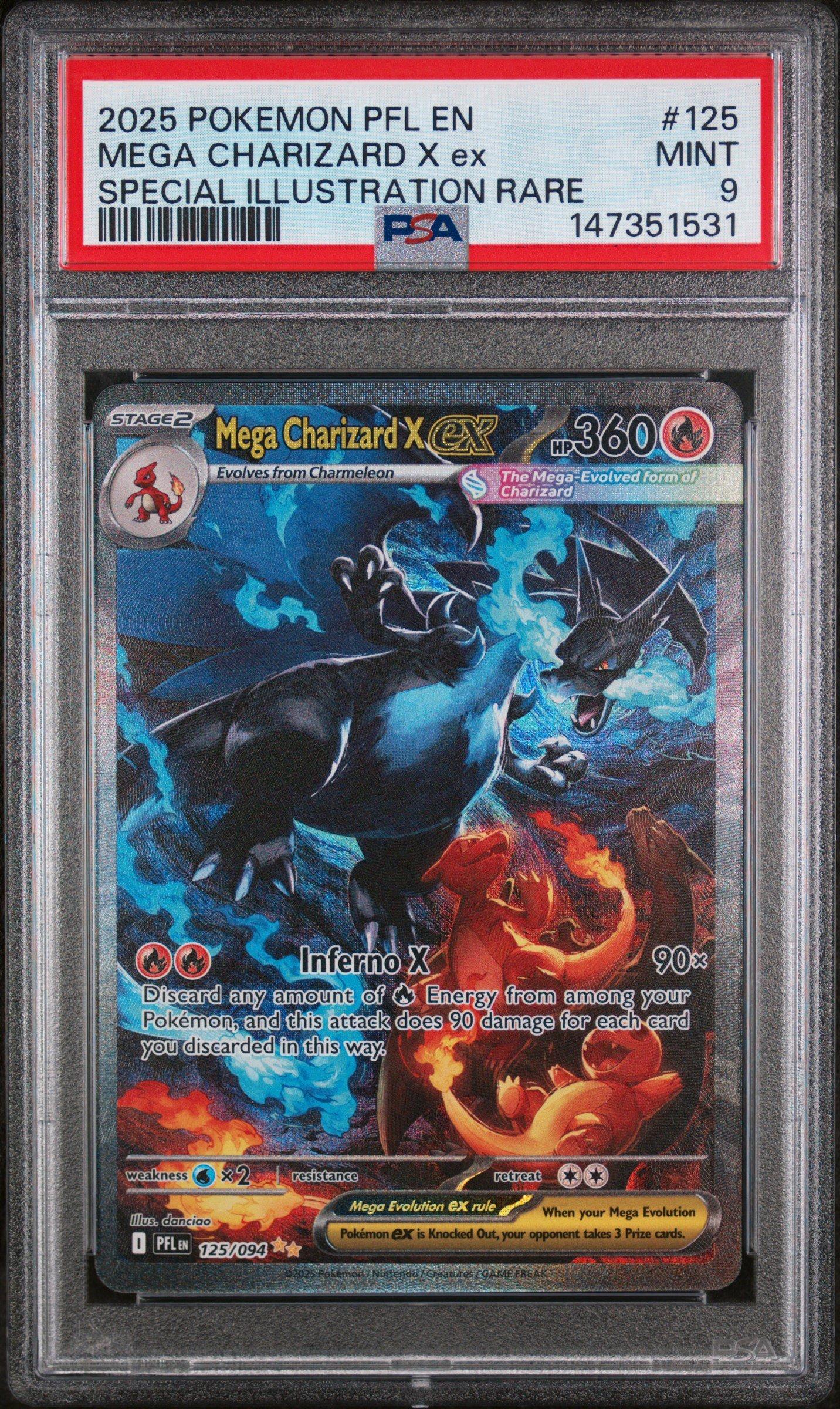 2025 Pokemon Pfl En-phantasmal Flames 125 Mega Charizard X Ex