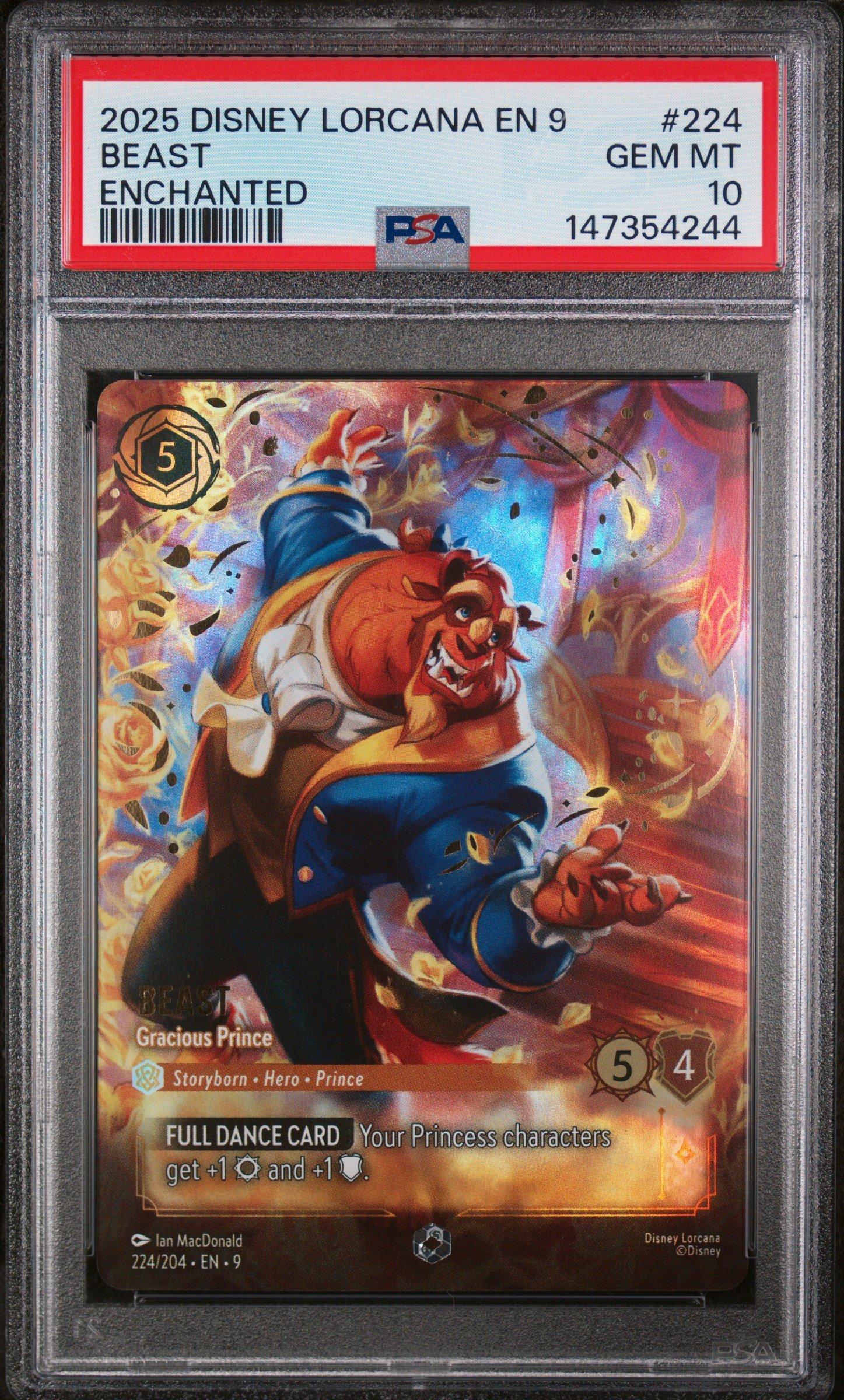 PSA10Disney Loracna野獣 #224 2159 2025 Disney Lorcana En 9-fabled 224 Beast - Gracious Prince