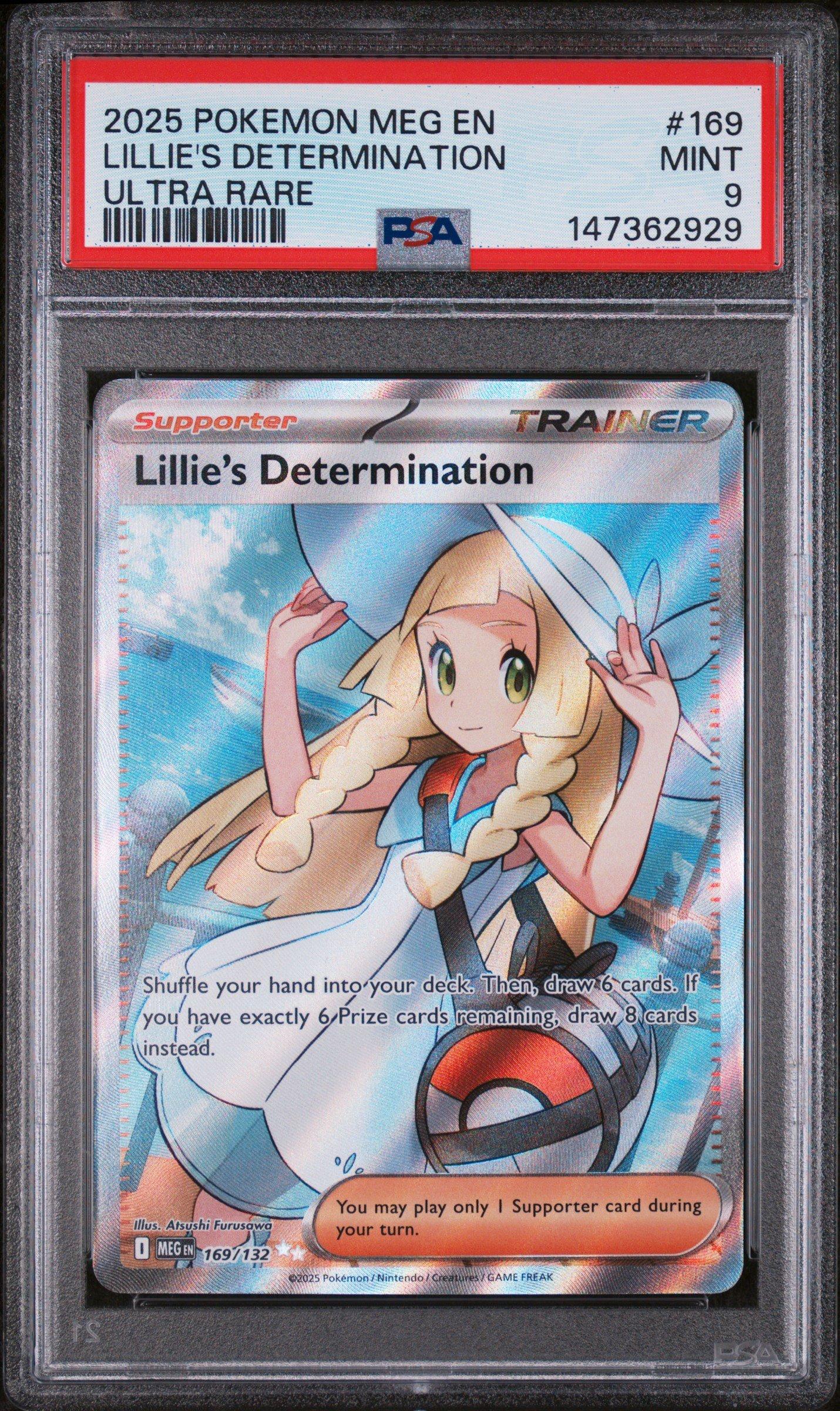 Mega Pokemon 2025 PSA9 Determination Lillie's Pokémon 2025 Evolution #169 Rare Ultra Determination Lillie's ポケモンカードゲーム