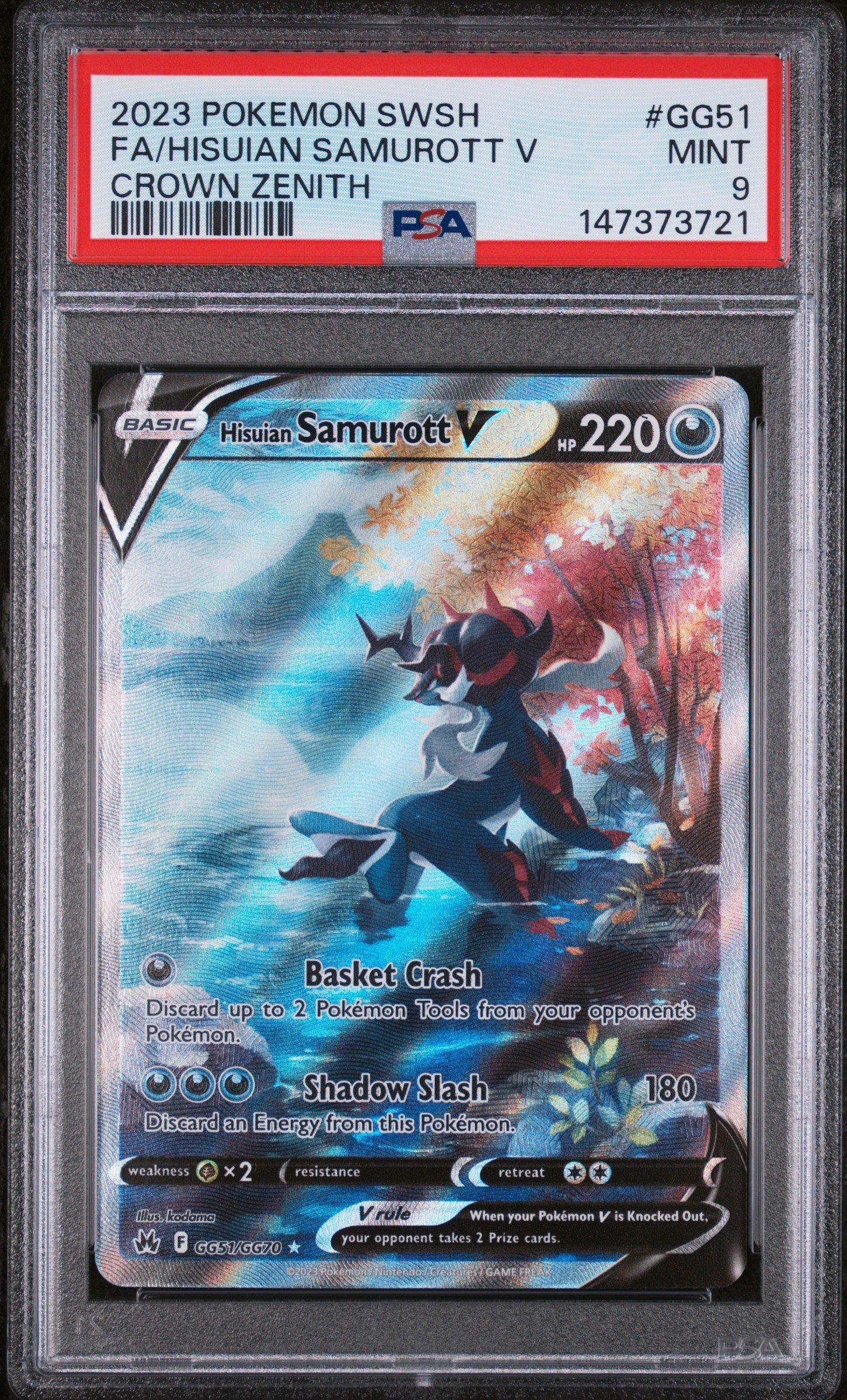 samurott v pokemon card value 2023 Sword And Shield Crown Zenith Gg51 Full Art/hisuian PSA 9 Graded Attack 2 Samurott Card Prices & Value